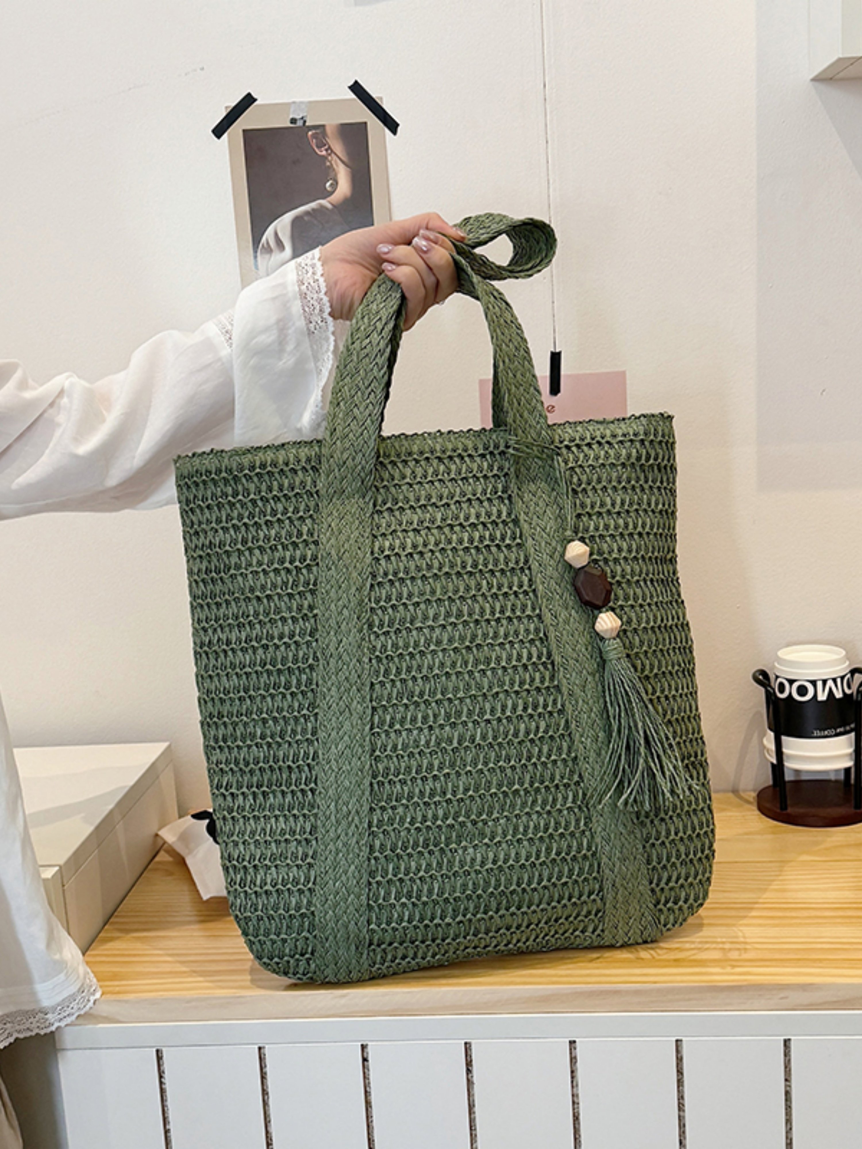 Green Crochet Shoulder Bag