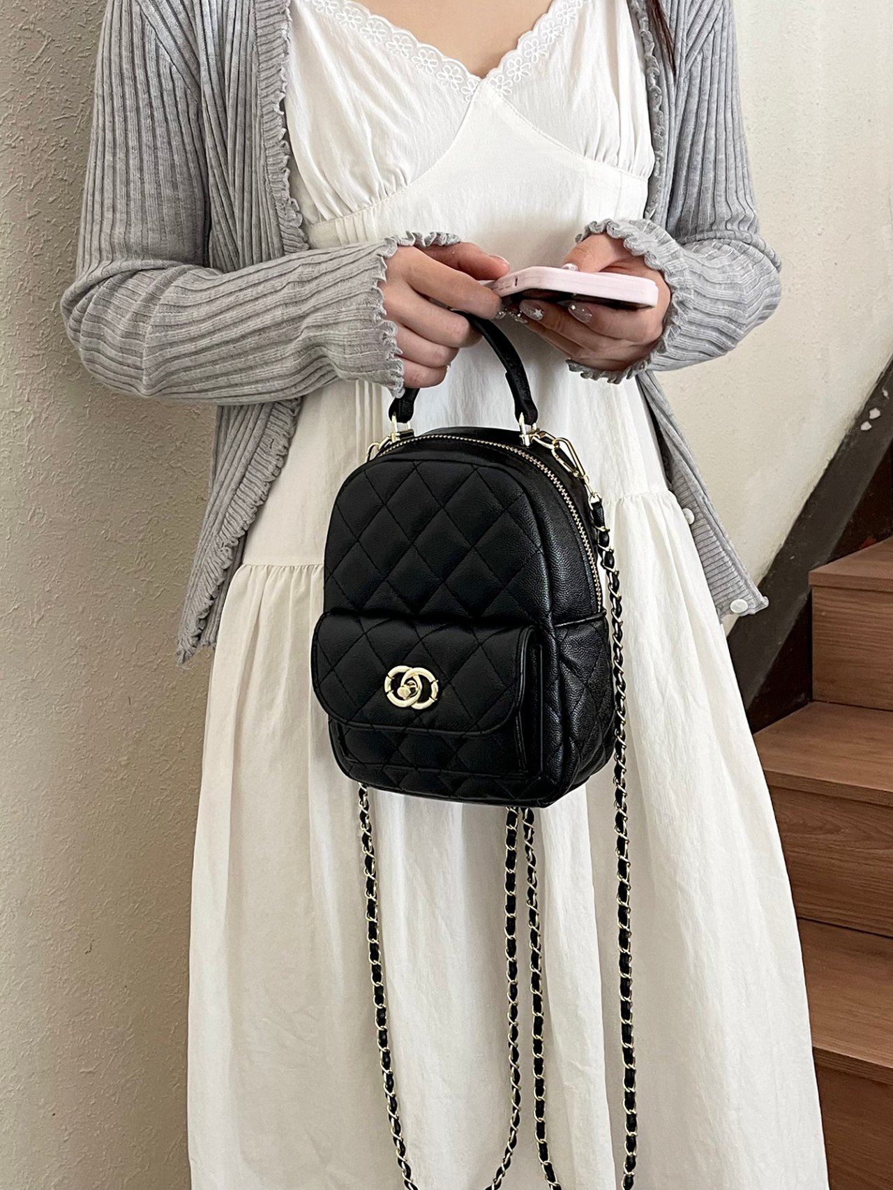 Black Quilted Crossbody Bag