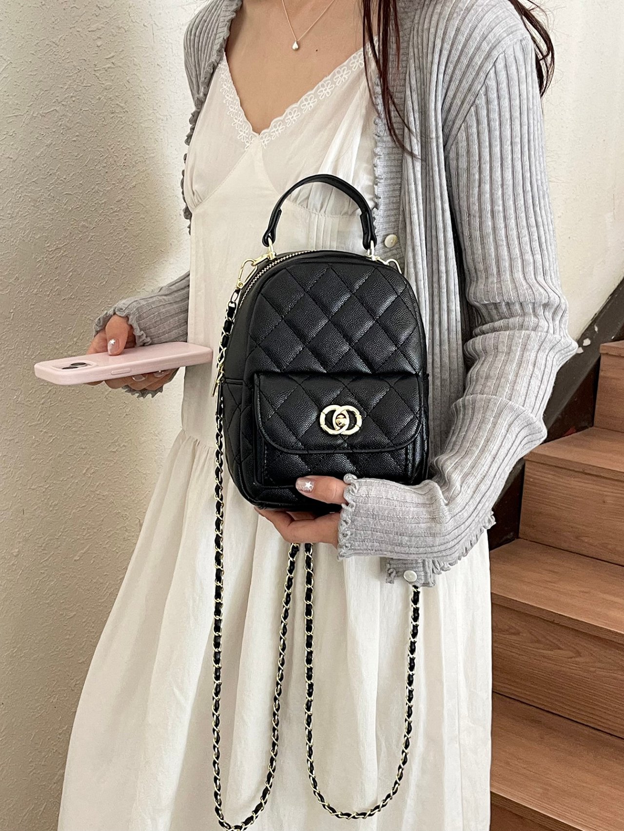 Black Quilted Crossbody Bag