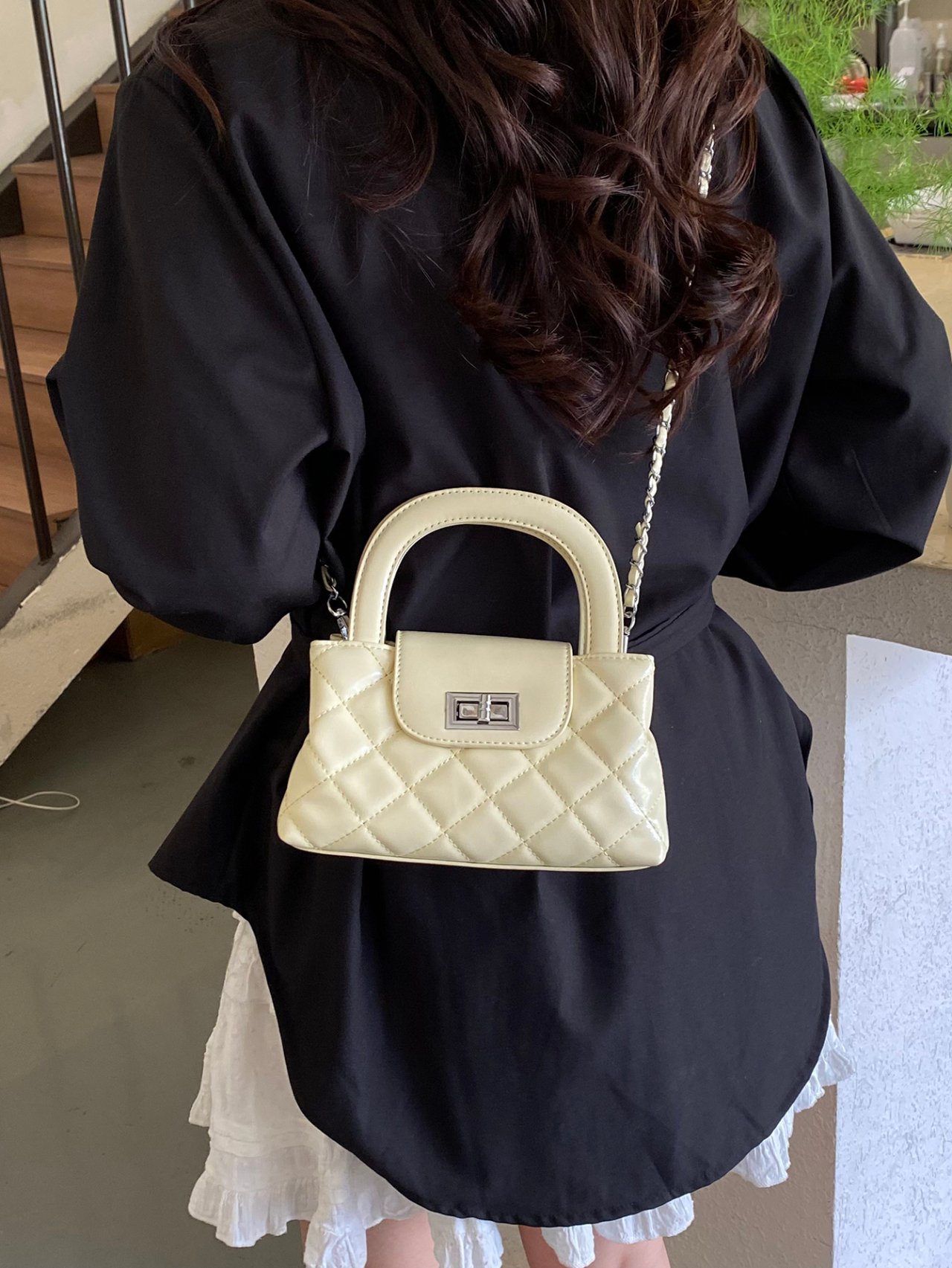 Yellow Quilted Crossbody Bag