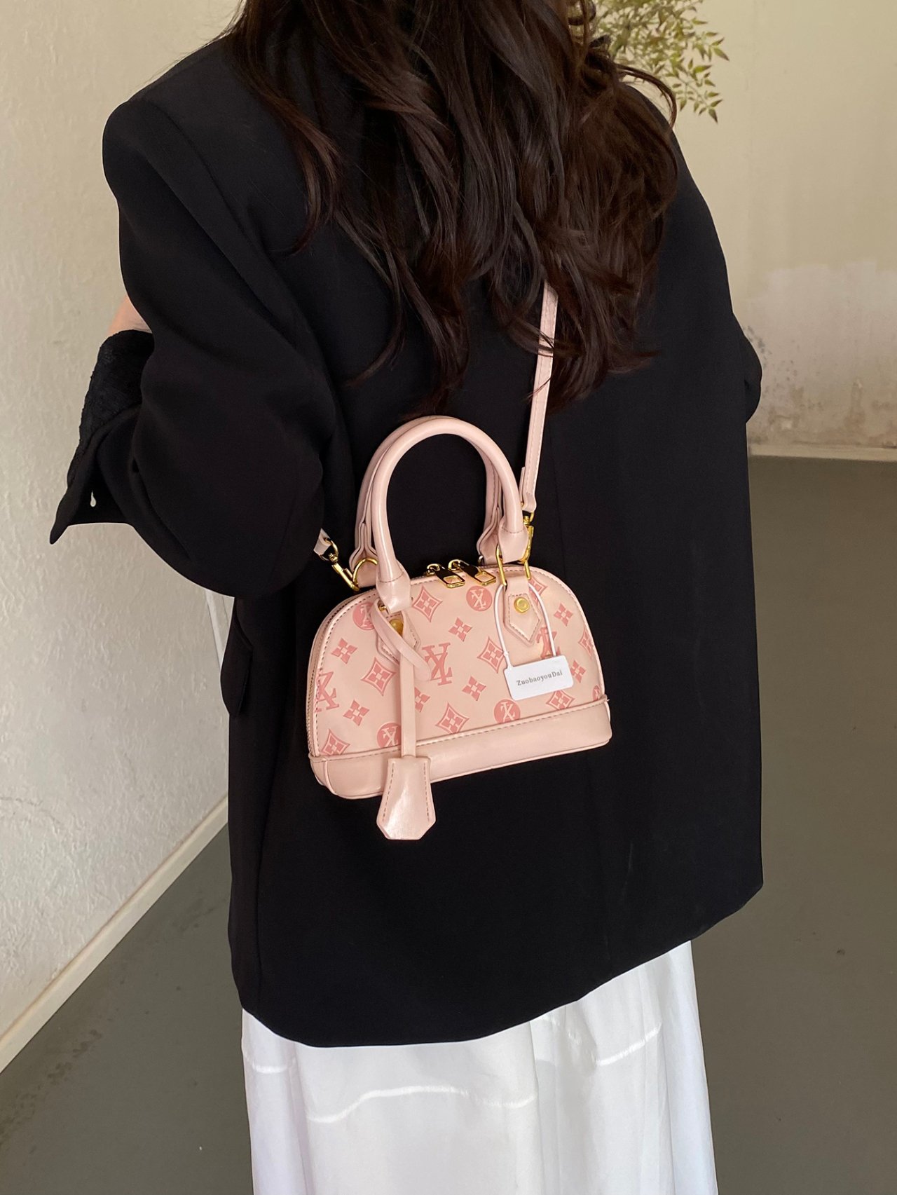 Pink Monogram Crossbody Bag