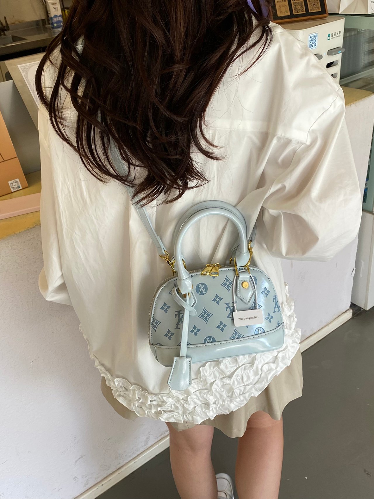 Blue Monogram Crossbody Bag