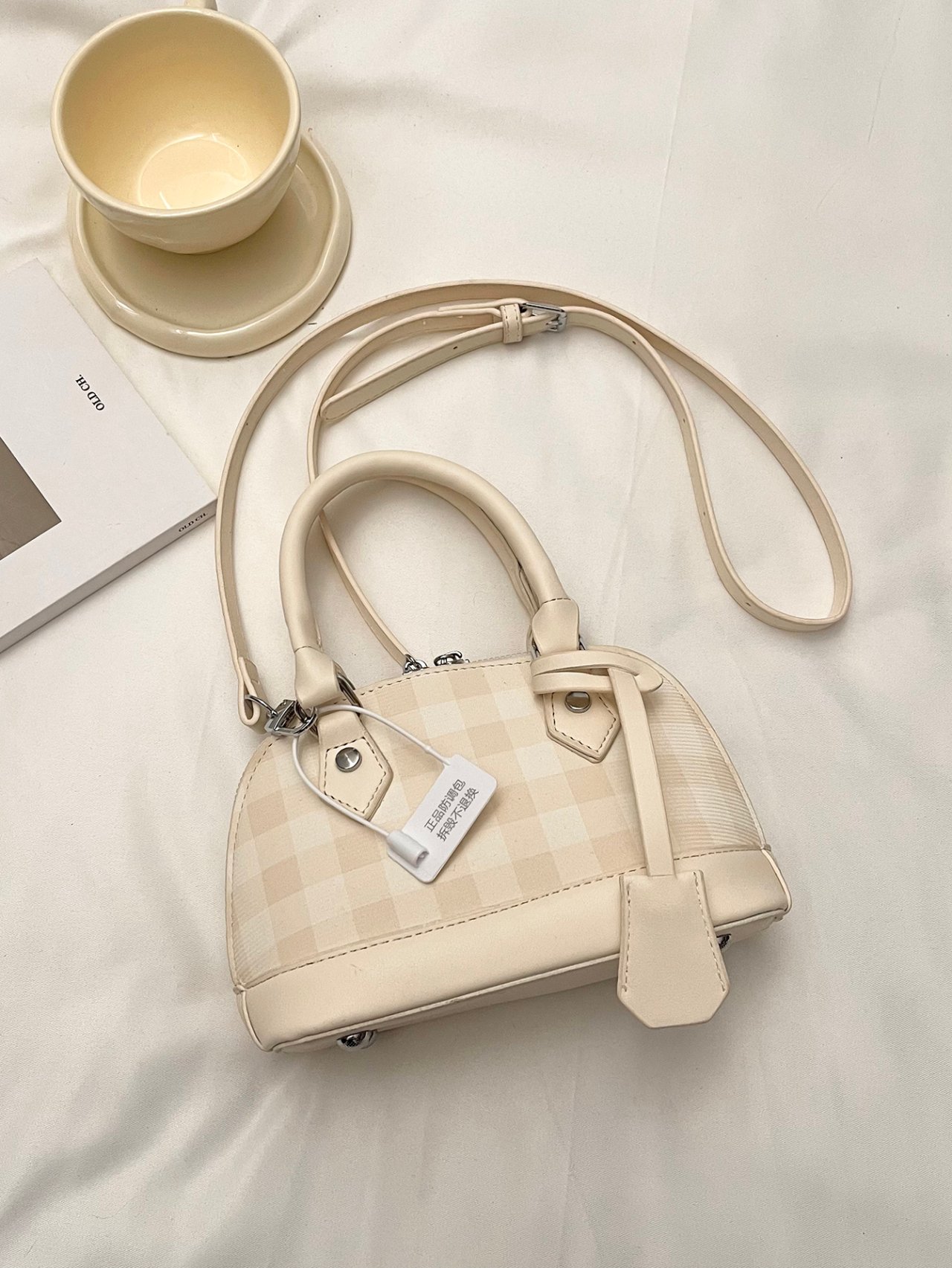 Off-White Checkered Mini Crossbody Bag