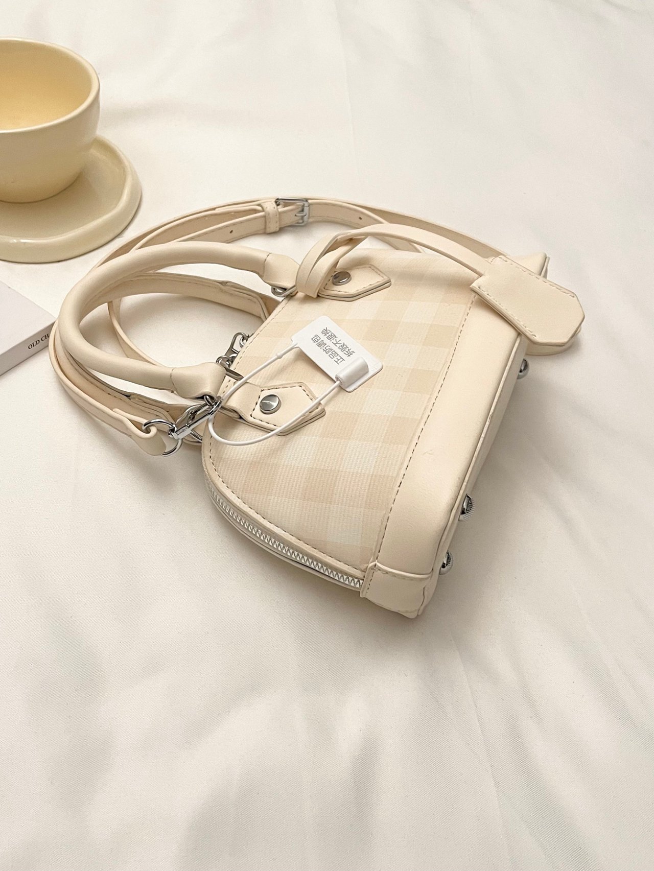 Off-White Checkered Mini Crossbody Bag