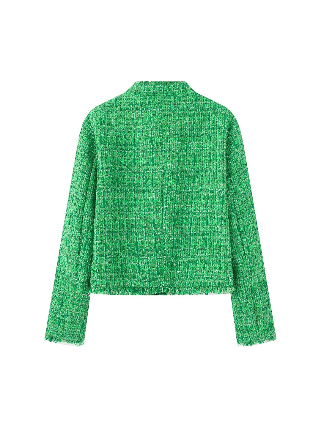 Green Texture Regular Tweed Jacket