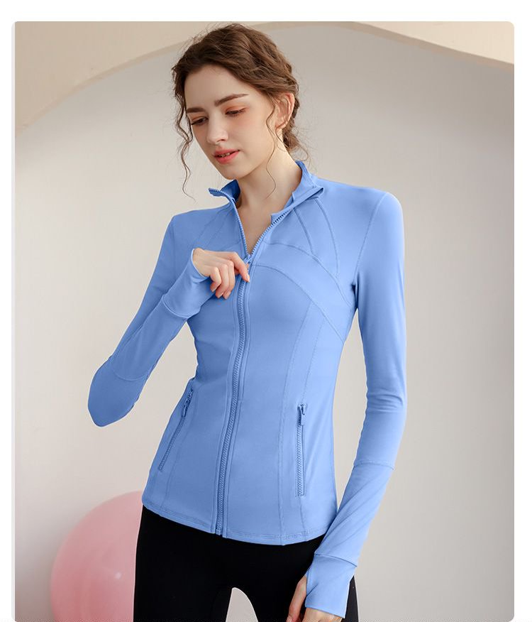 Medium Blue Solid Activewear Jacket