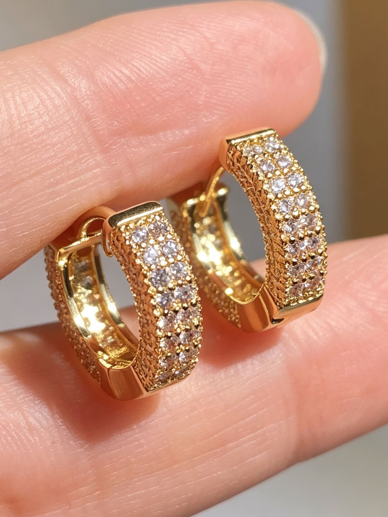 Gold Texture Earrings