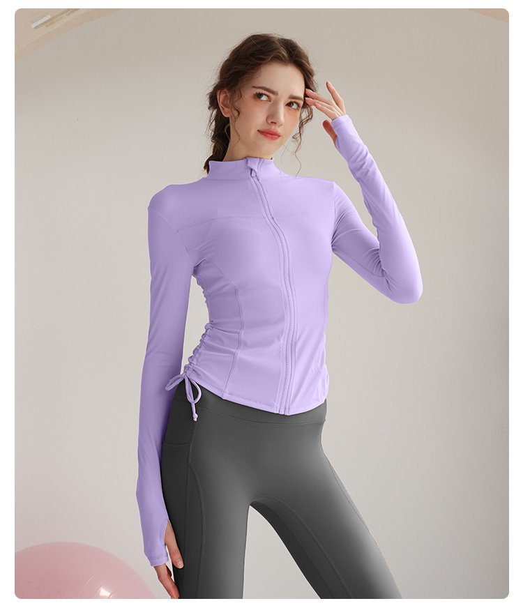 Lilac Solid Activewear Zip-Up Jacket