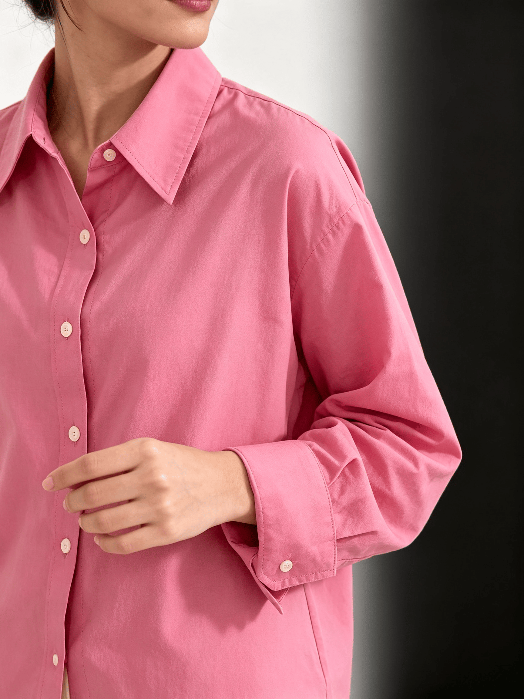 Pink Solid Long Sleeves Regular Shirt