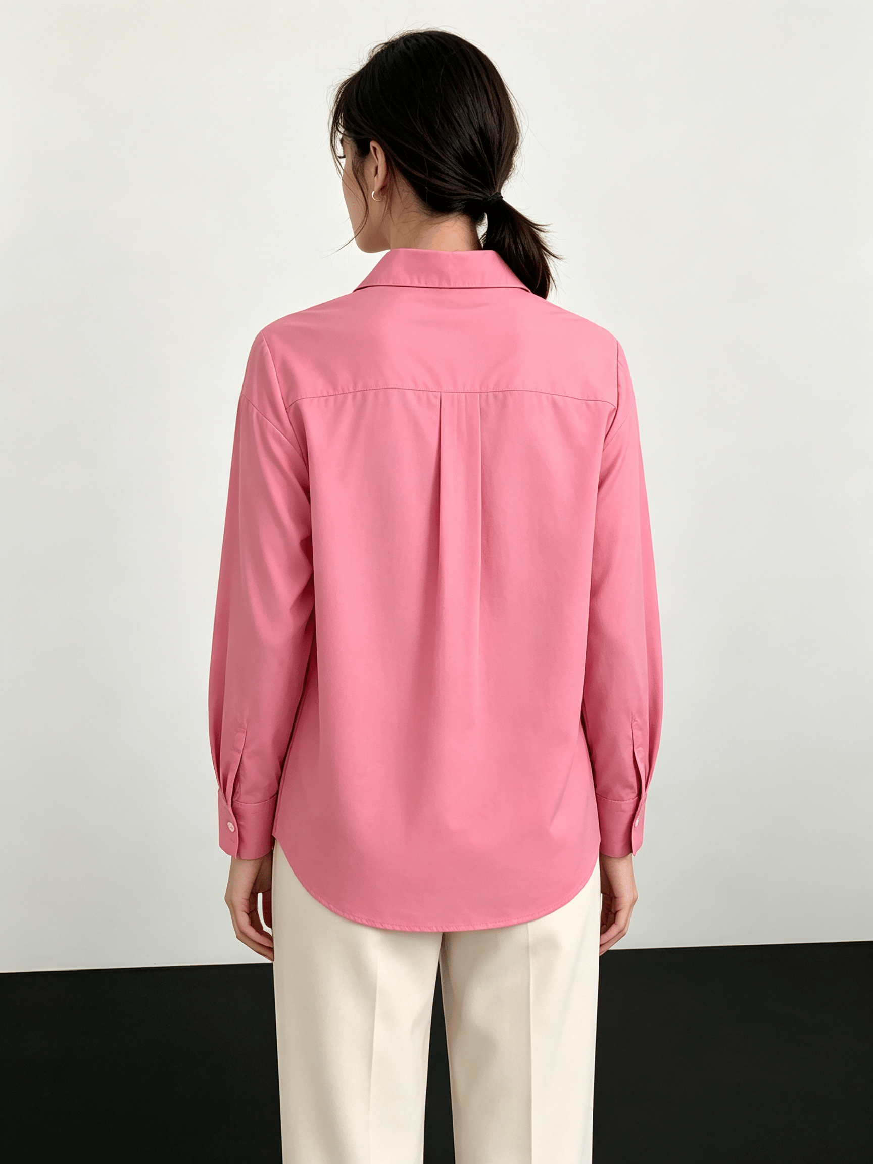 Pink Solid Long Sleeves Regular Shirt