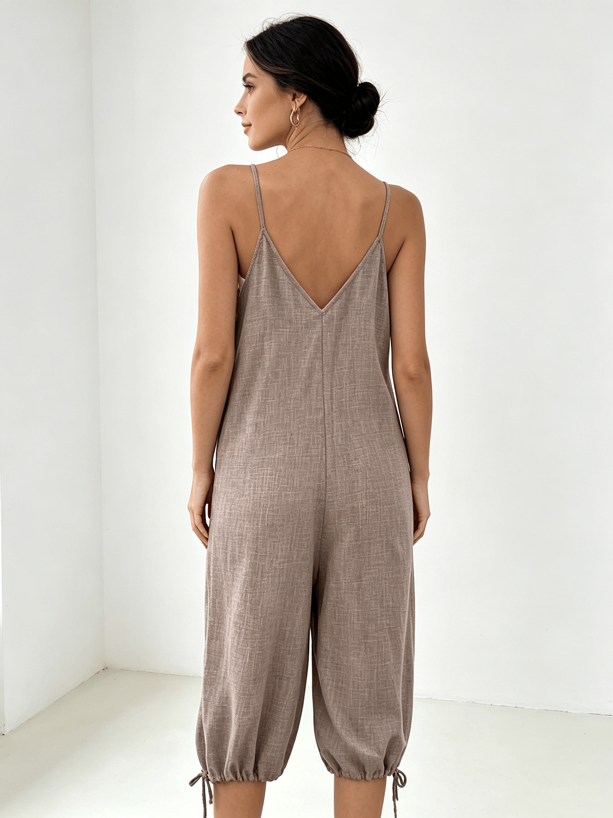 Brown Solid Jumpsuit