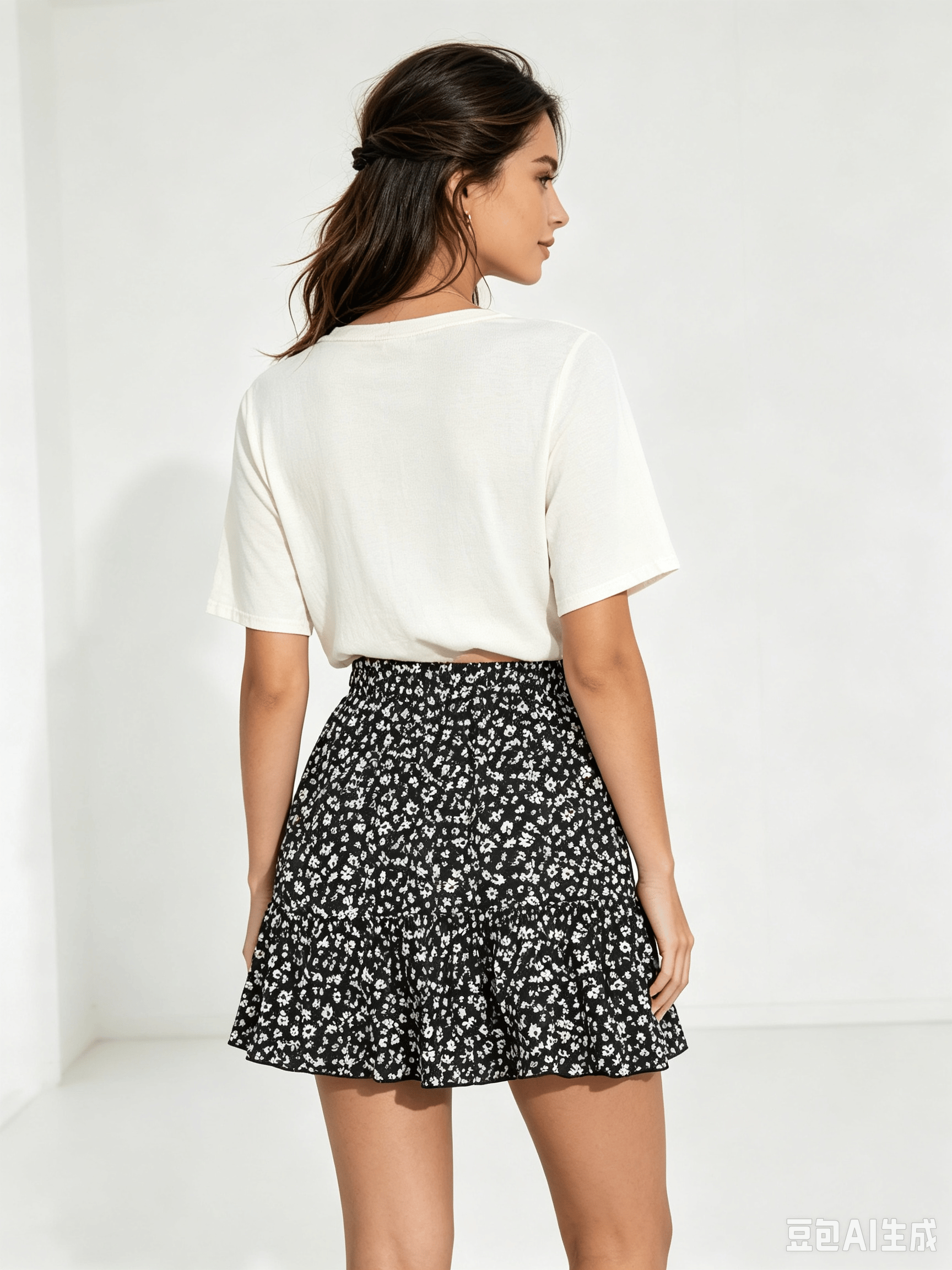 Multi Printed A-Line Midi Skirt