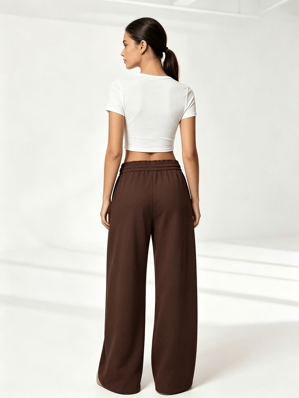 Brown Solid Relaxed Trousers