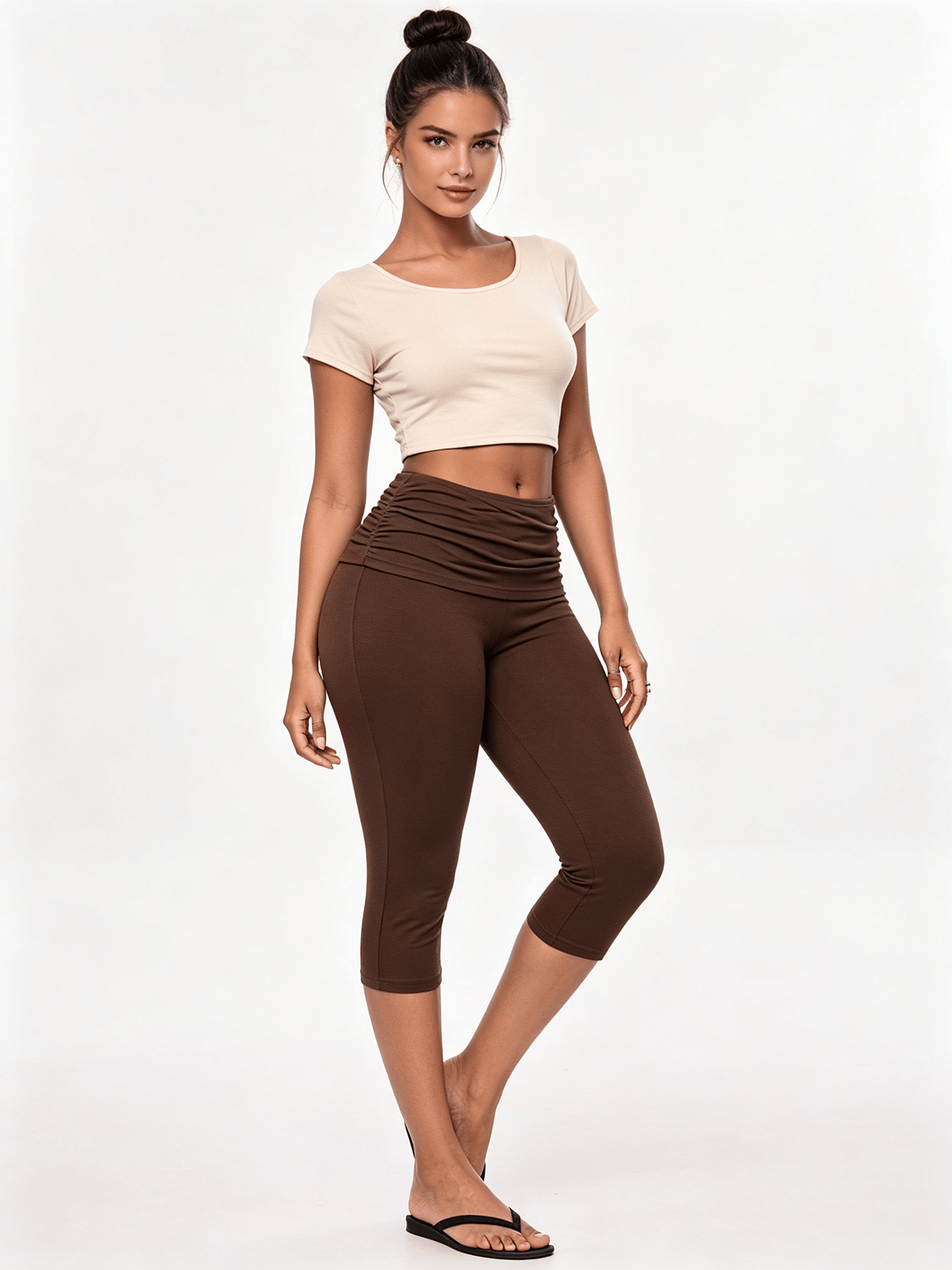 Brown Solid Slim Pants