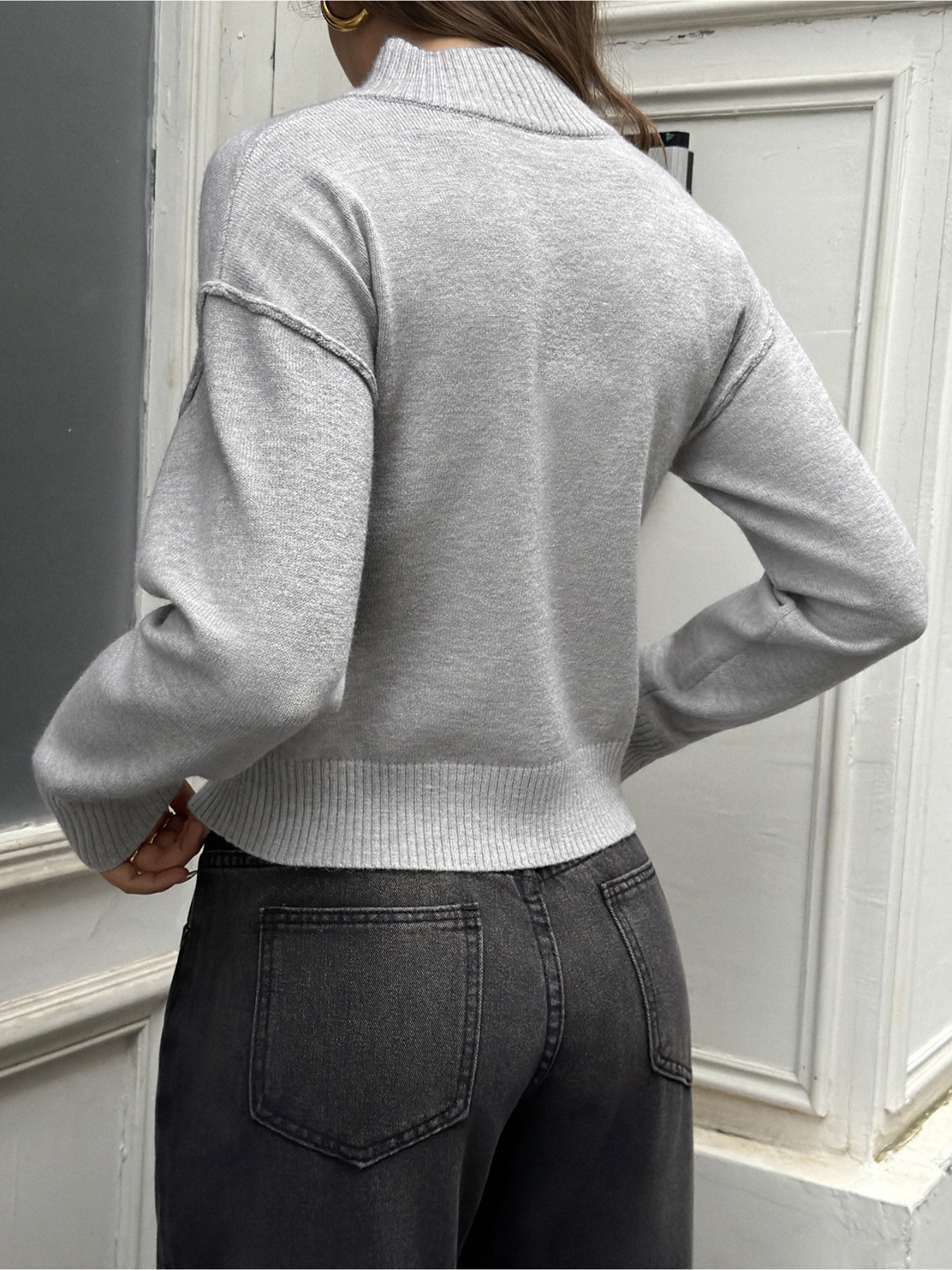Grey Solid Regular Wool Jacket
