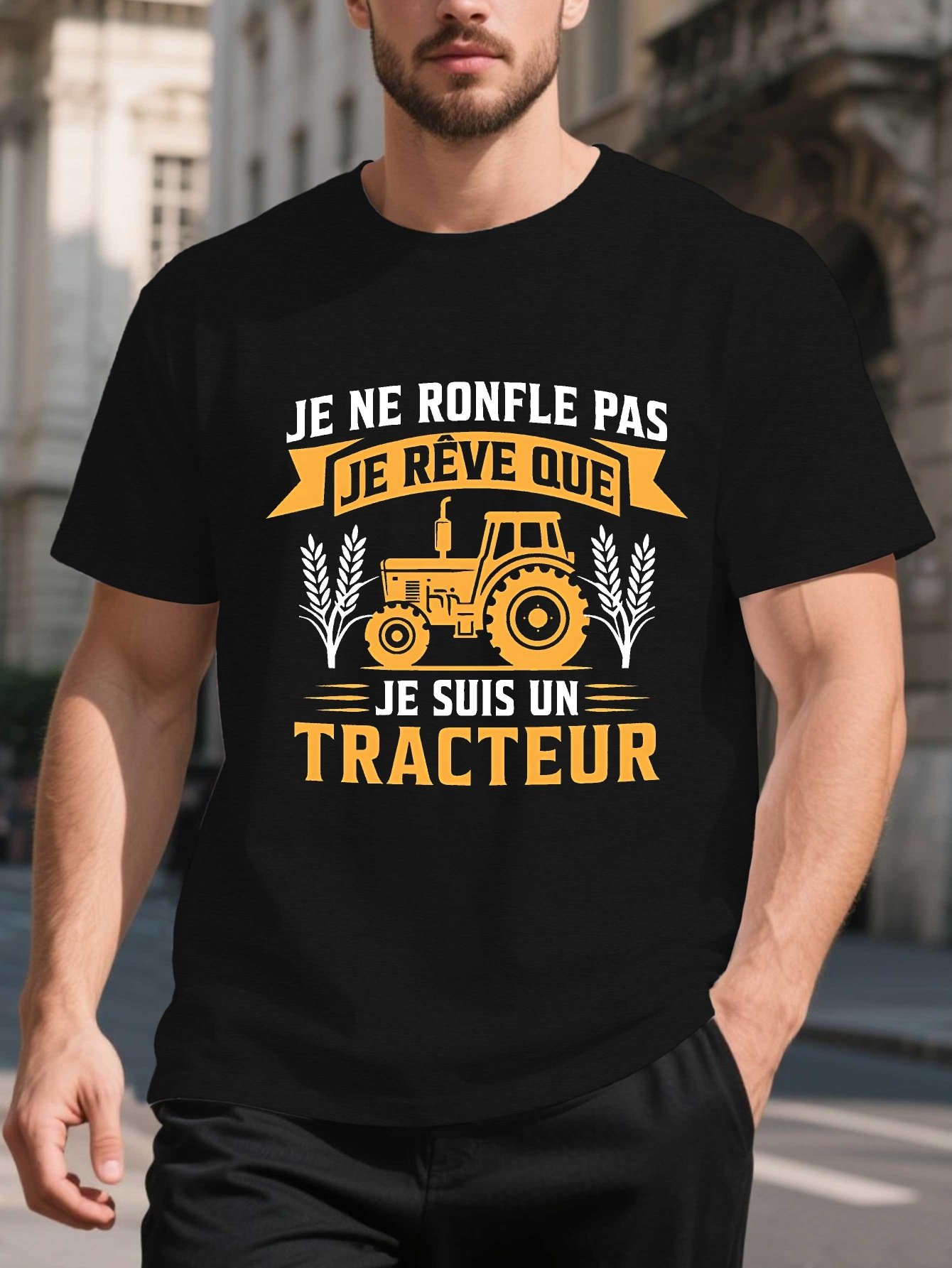 Black Printed Round Neck Regular T-Shirt