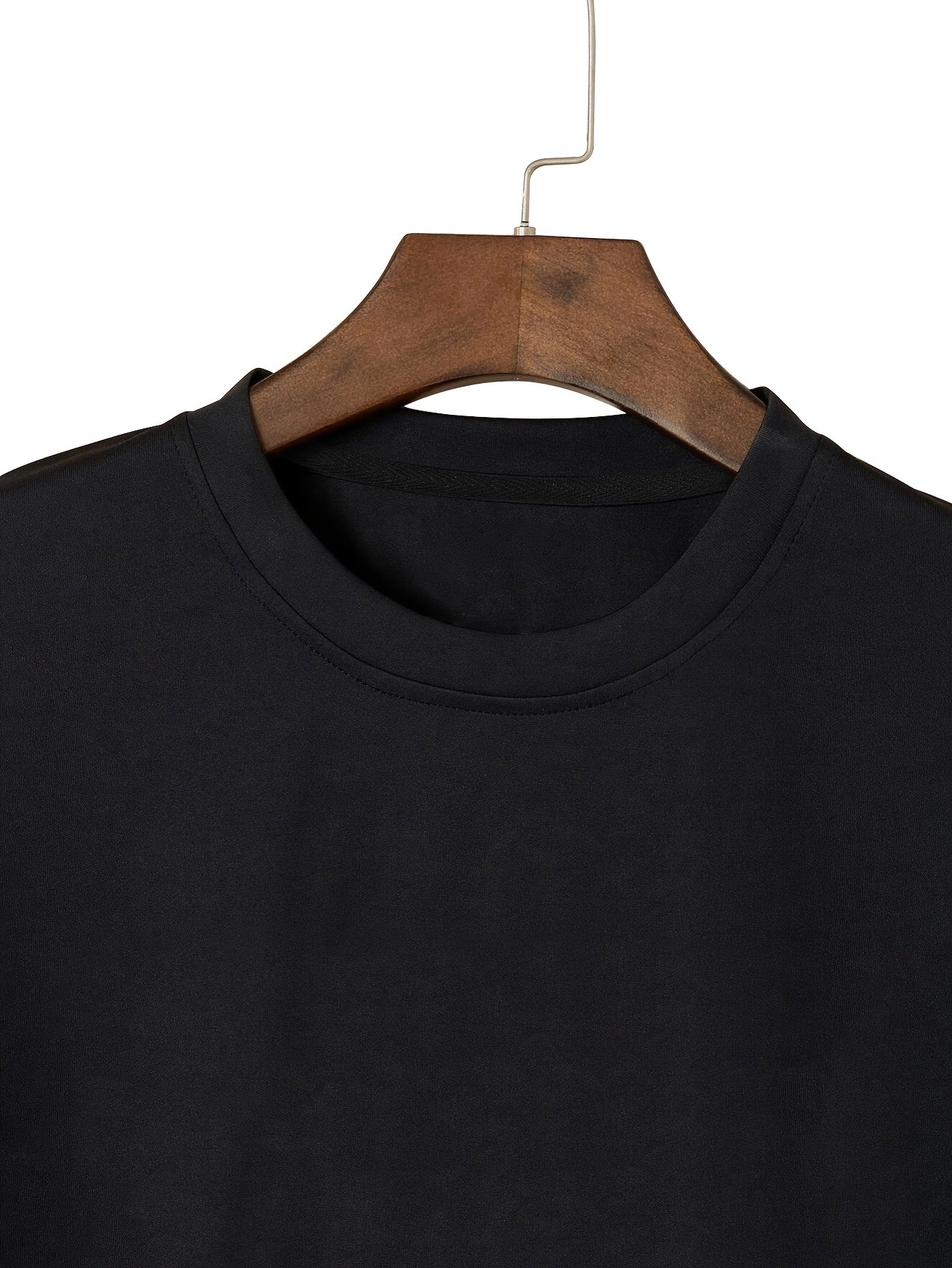 Black Printed Round Neck Regular T-Shirt