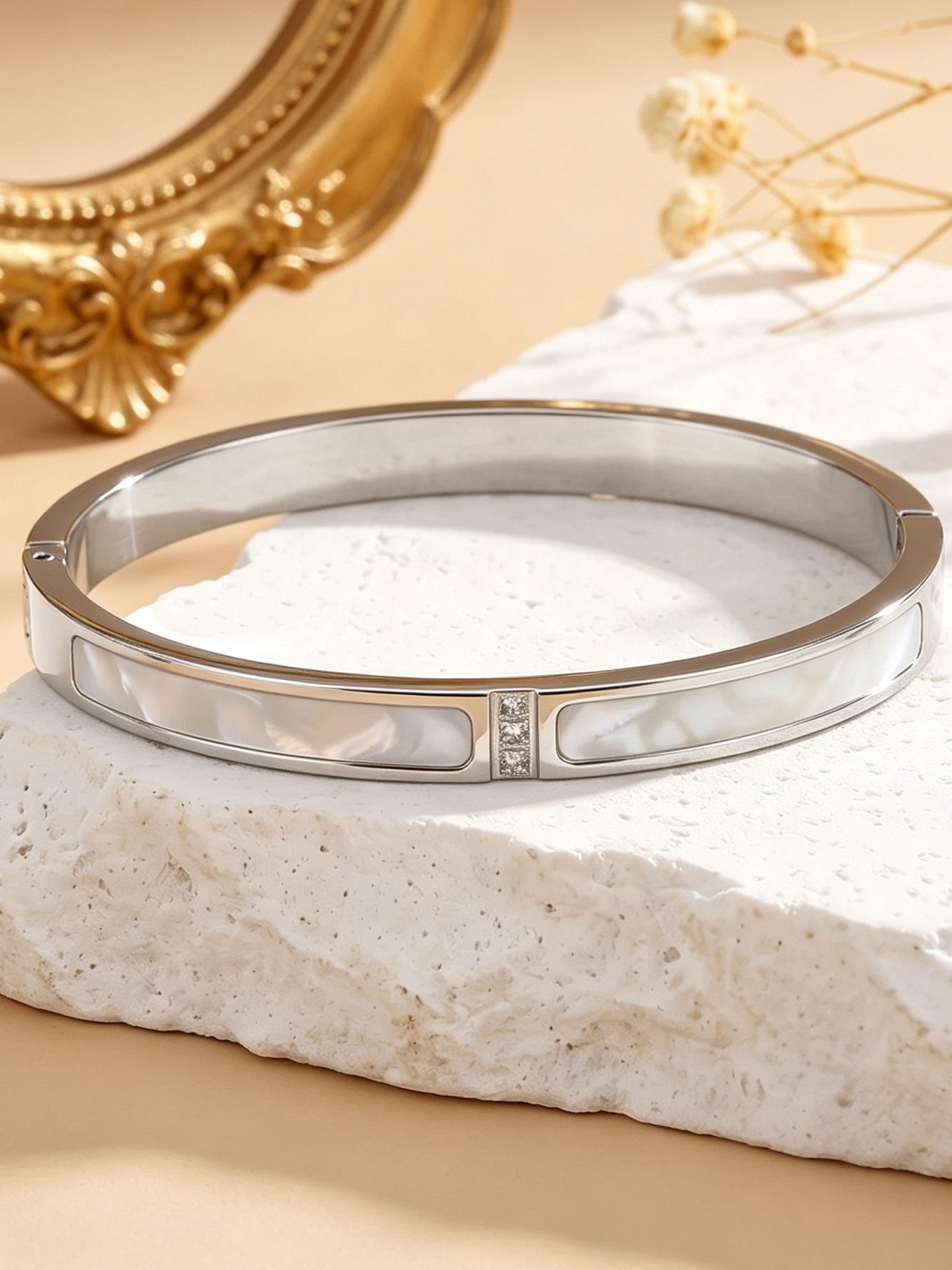 Silver Solid Bangle-Style Bracelet