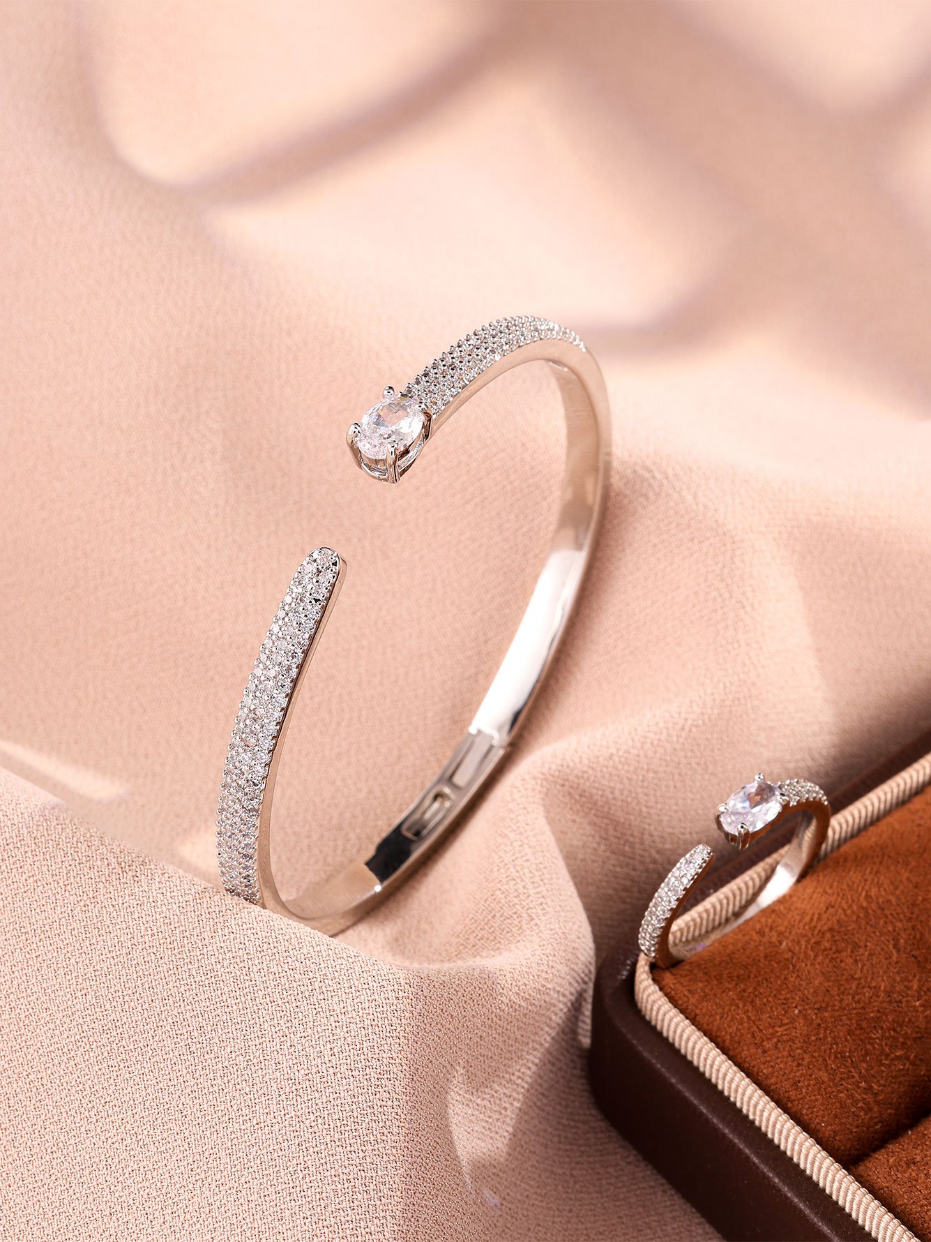 Silver Texture Cuff Bracelet
