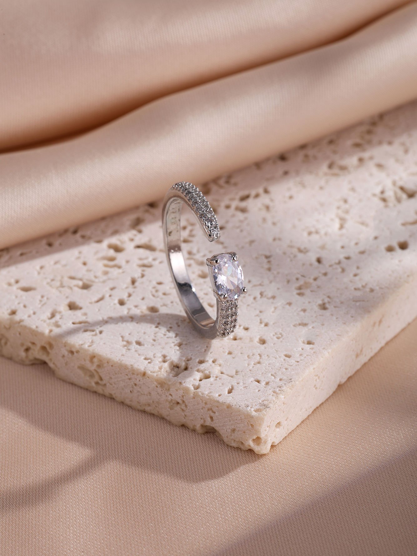 Silver Texture Cuff Bracelet