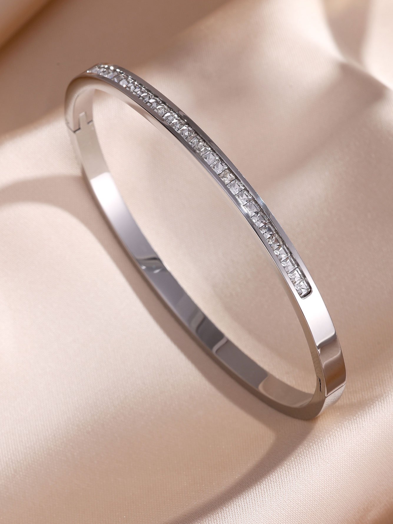 Silver Solid Bangle-Style Bracelet