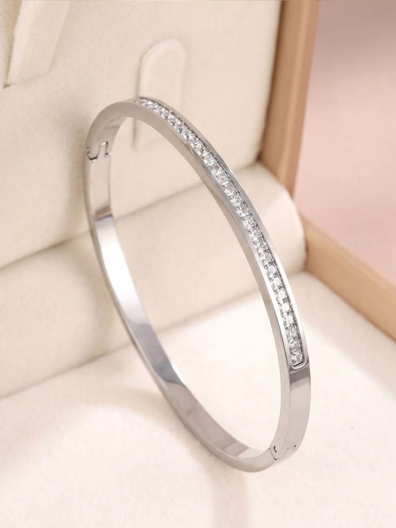 Silver Solid Bangle-Style Bracelet