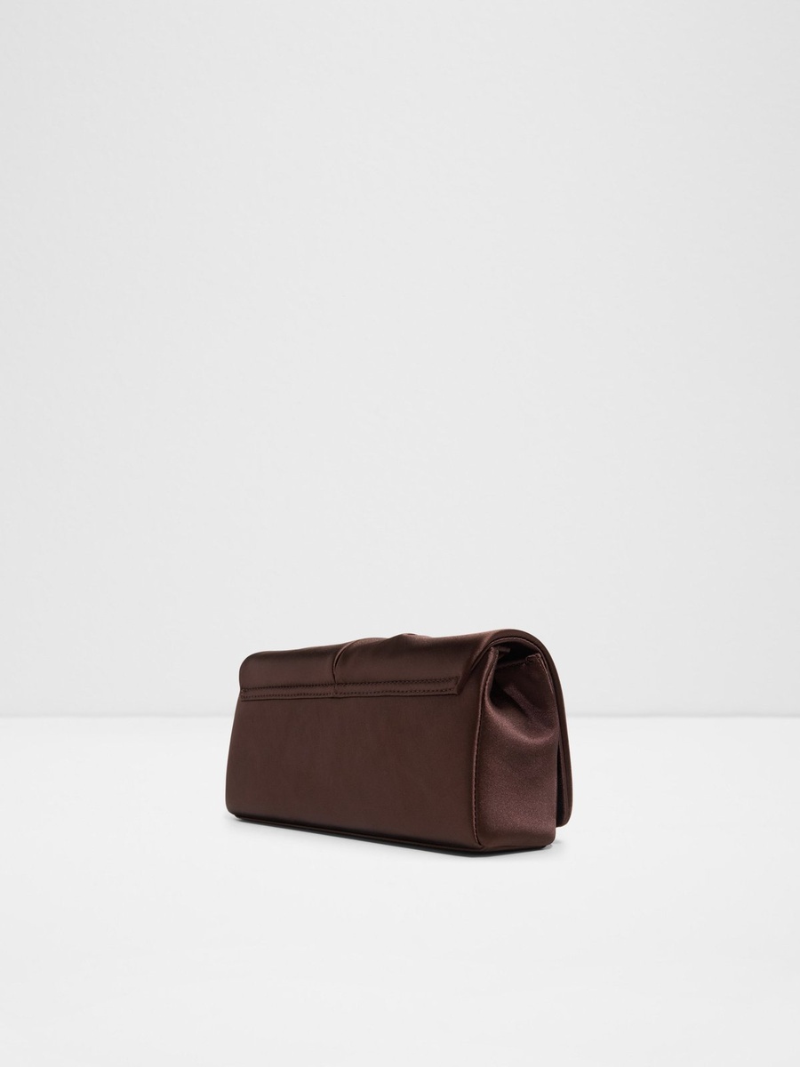 Draped Clutch with Metal Trim