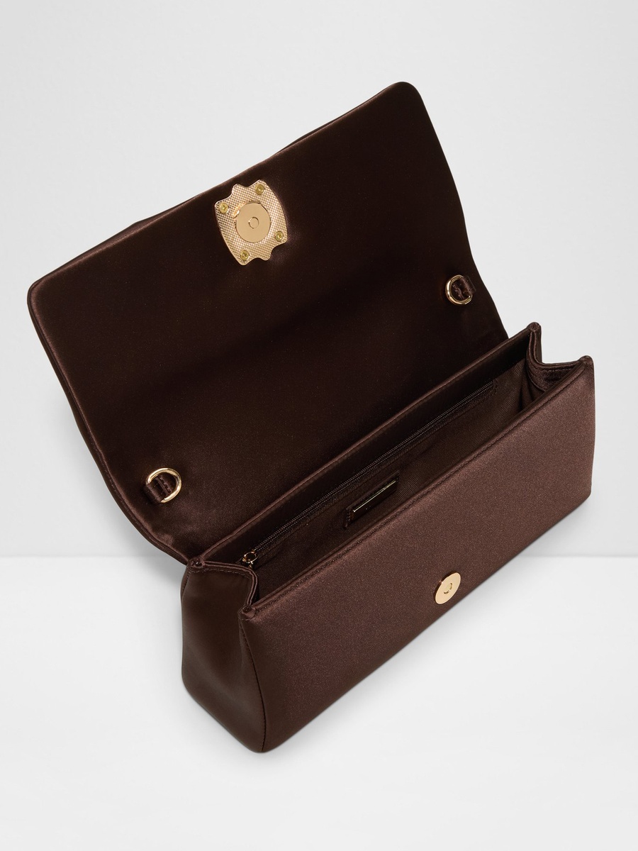 Draped Clutch with Metal Trim