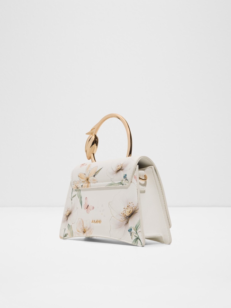 Floral Top Handle Bag with Flower Detail