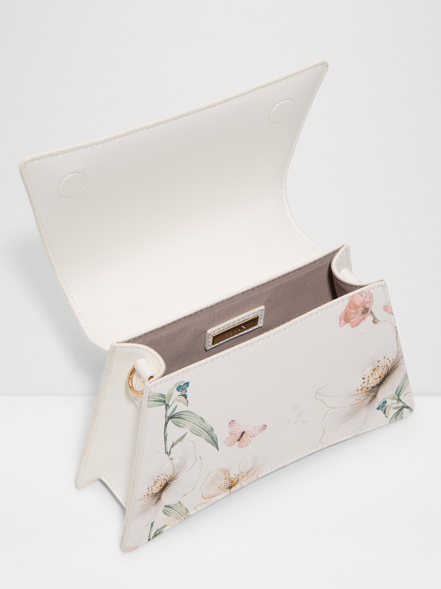 Floral Top Handle Bag with Flower Detail