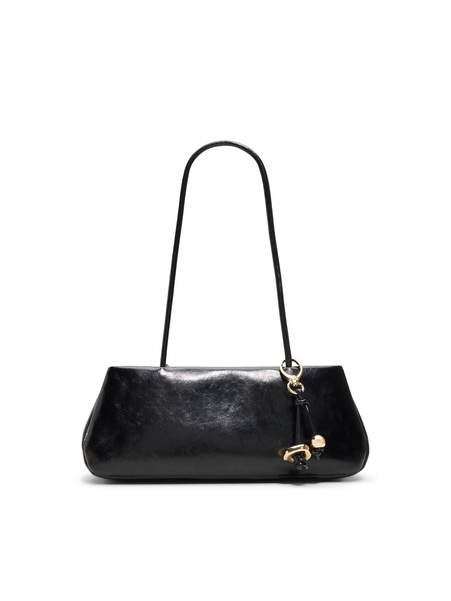 Plain Shoulder Bag with Charm