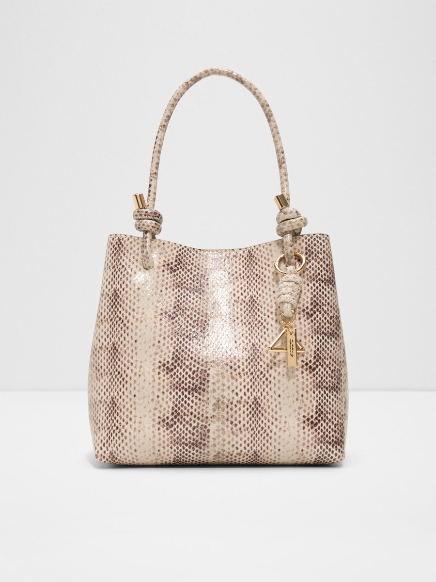 Snakeskin Print Top Handle Bag