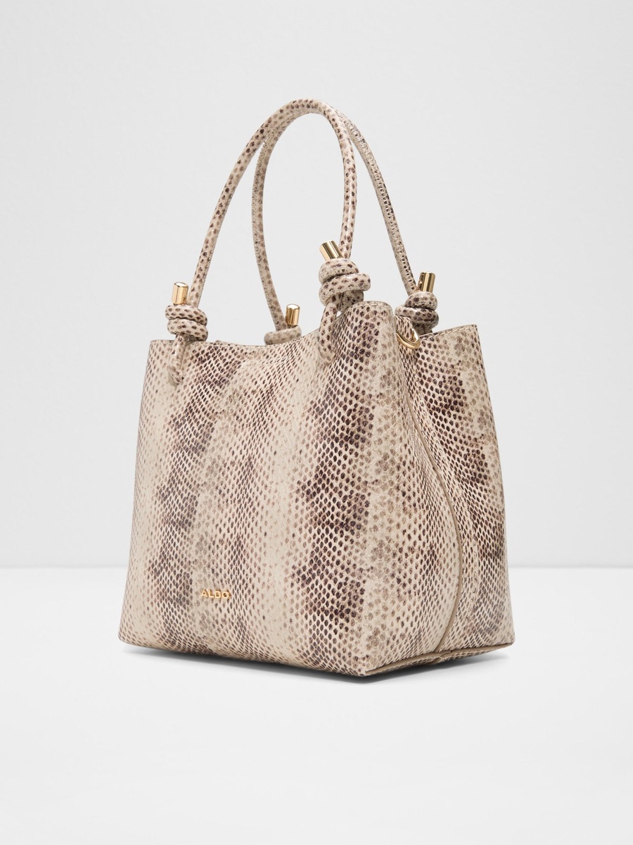 Snakeskin Print Top Handle Bag