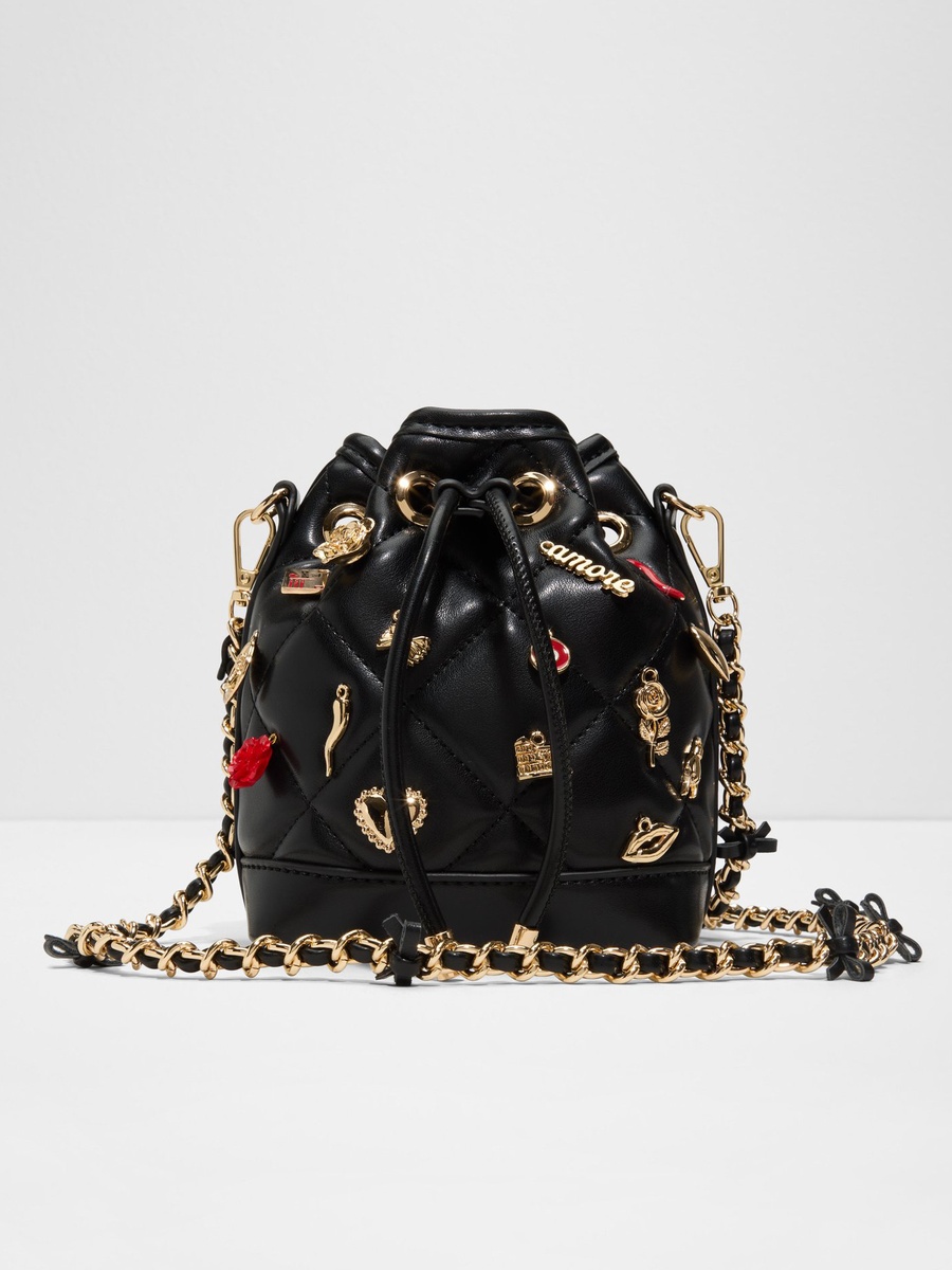 Embellished Drawstring Bucket Bag