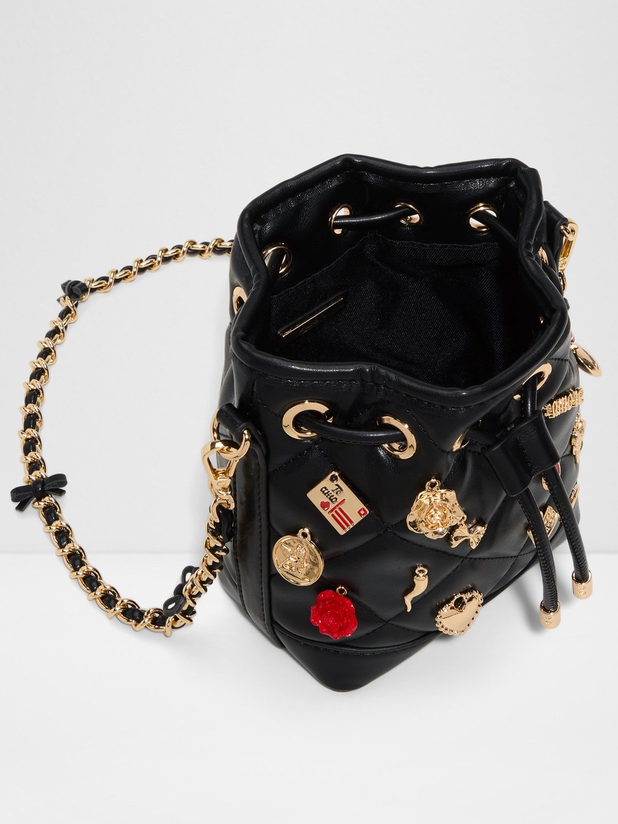 Embellished Drawstring Bucket Bag