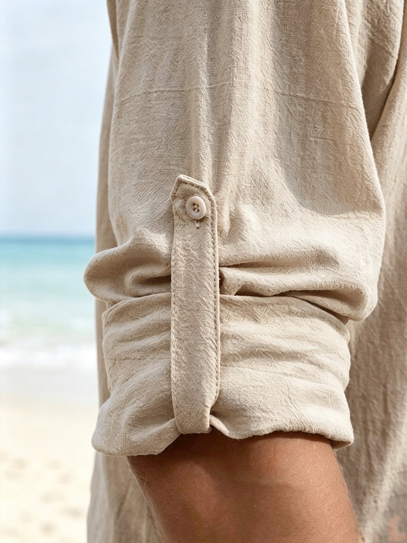 Beige Solid Relaxed Shirt