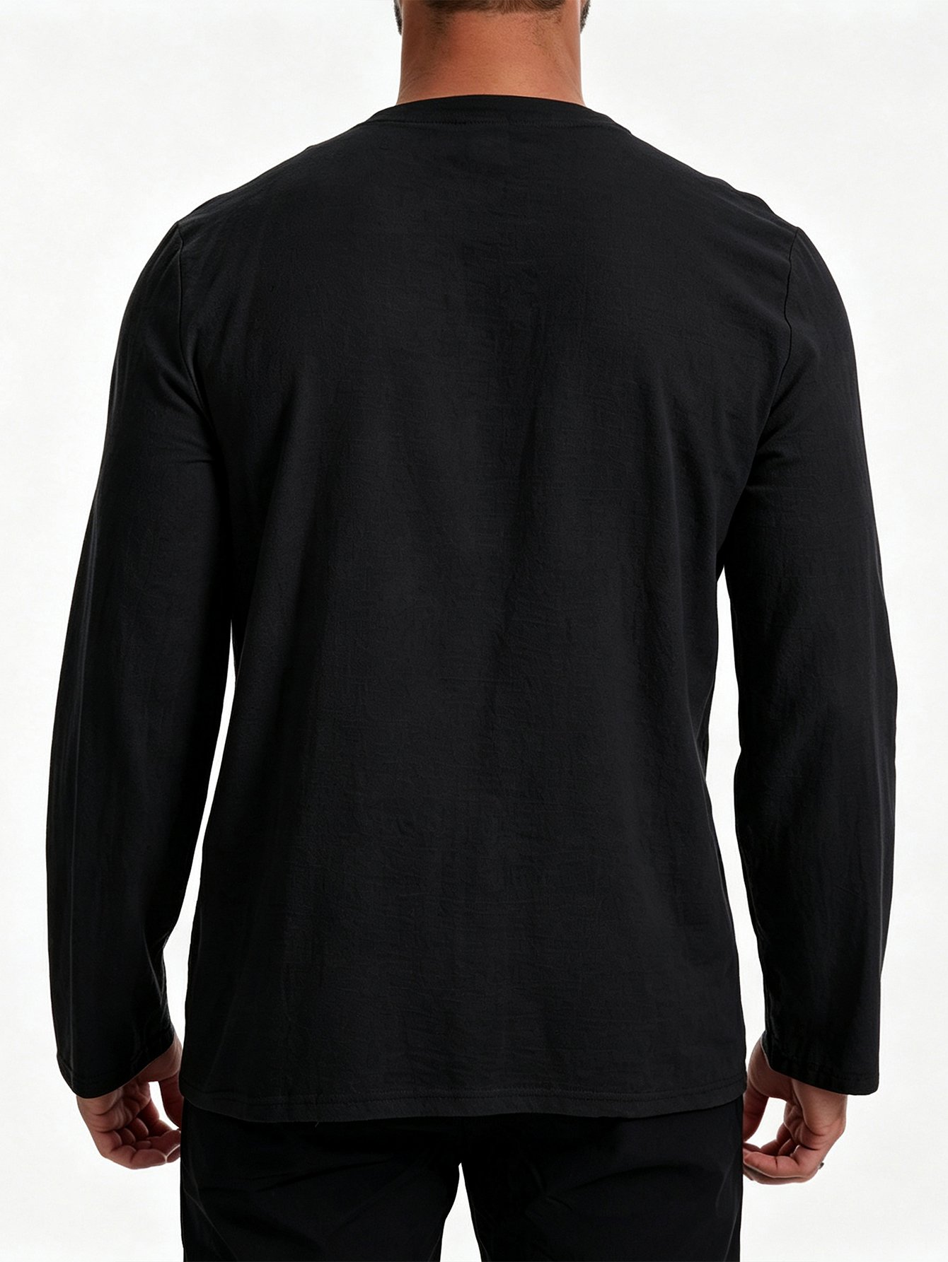 Black Solid V Neck Regular T-Shirt