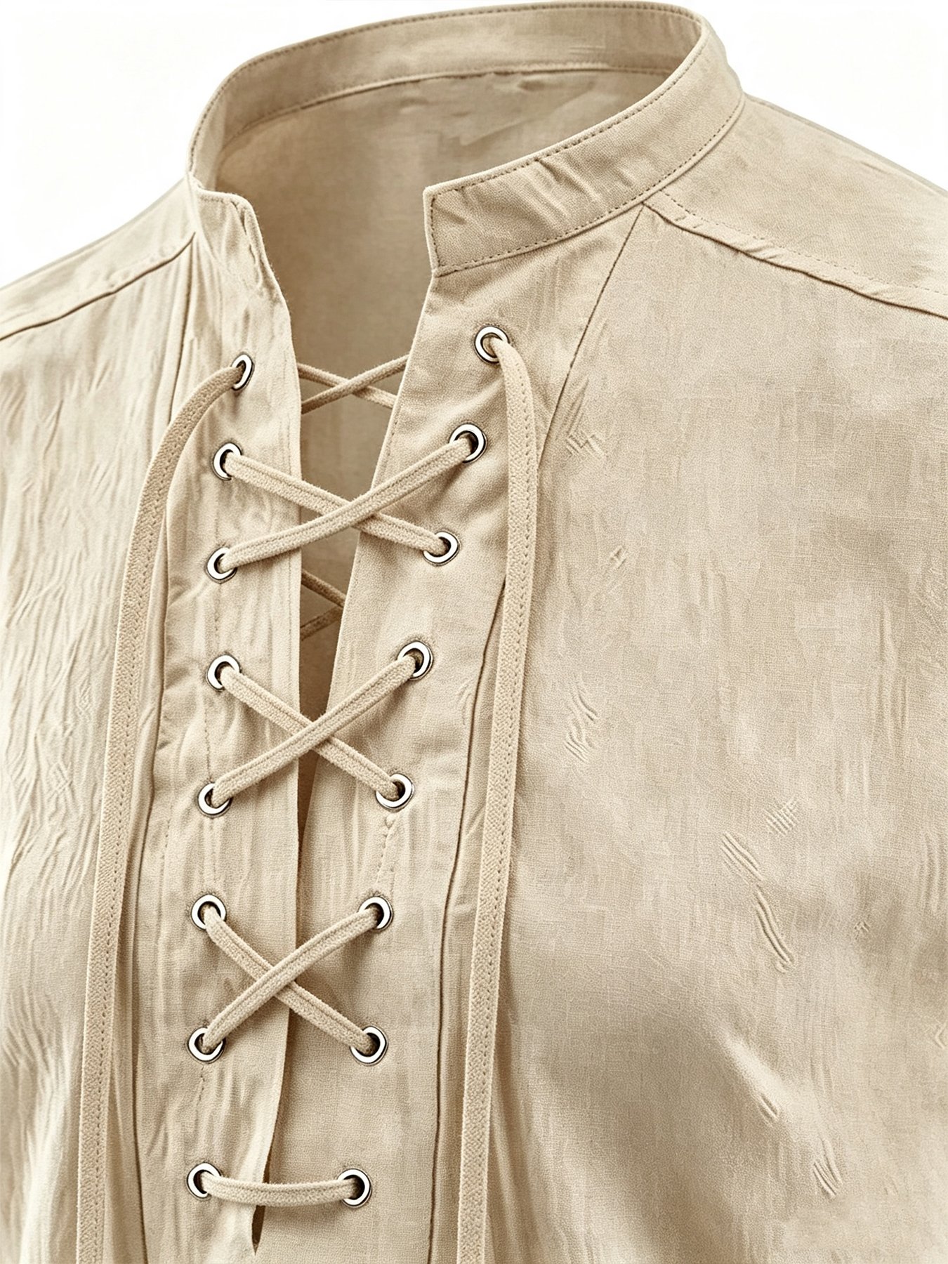 Beige Solid Sleeveless Regular Shirt