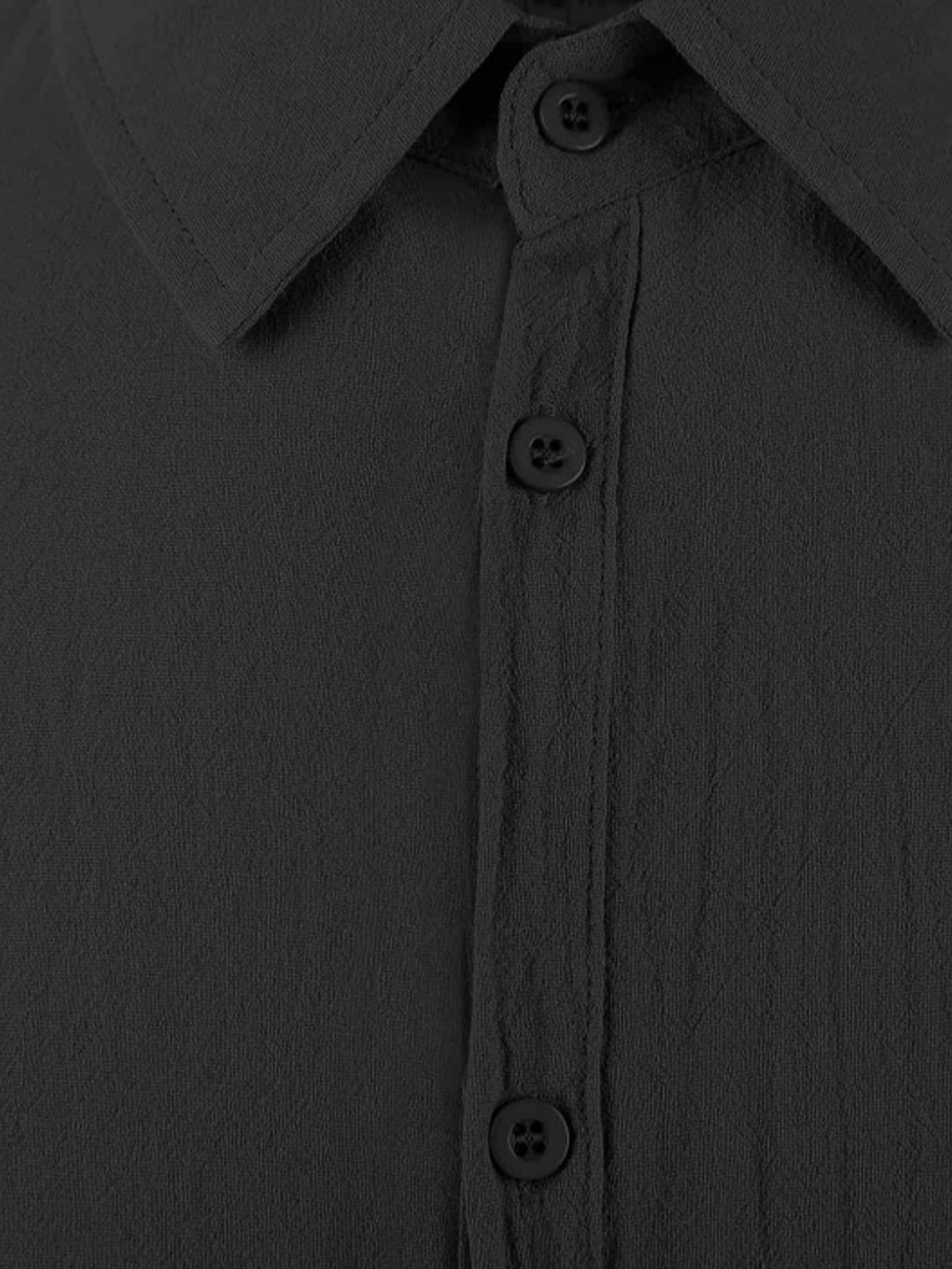 Black Solid Long Sleeves Regular Shirt