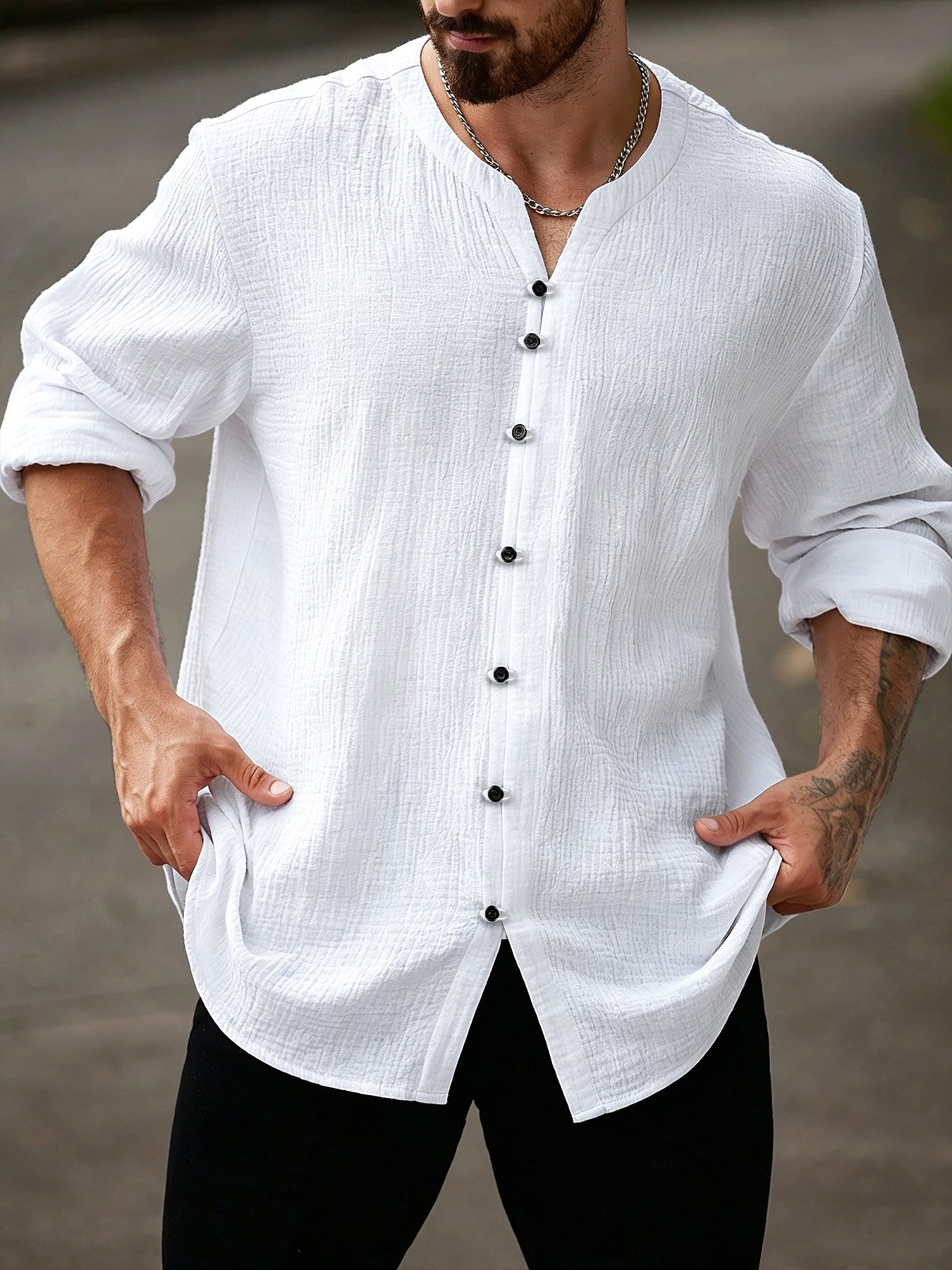 White Solid Regular Shirt