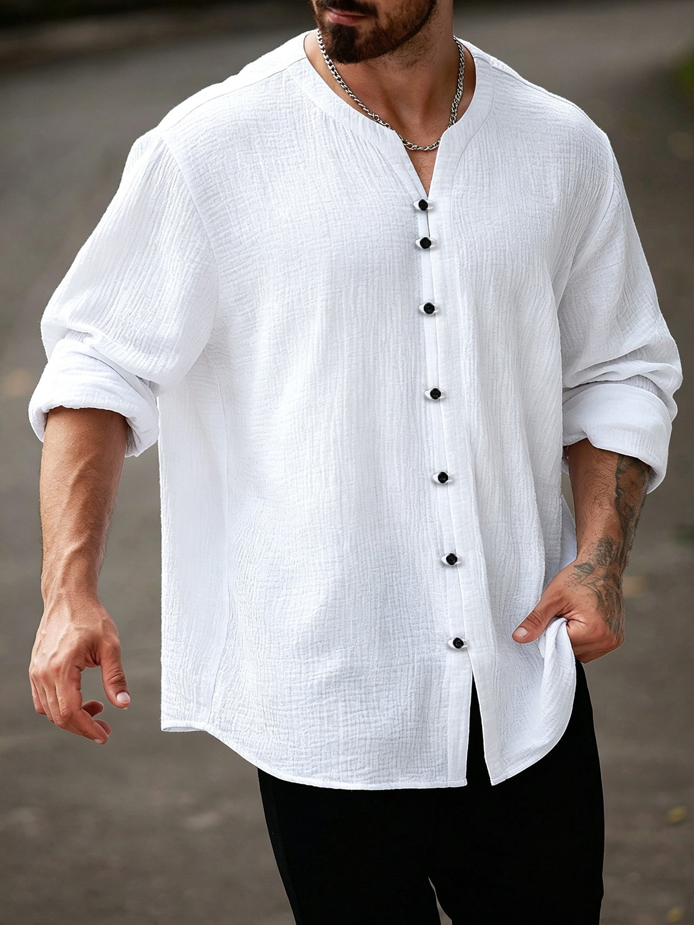 White Solid Regular Shirt