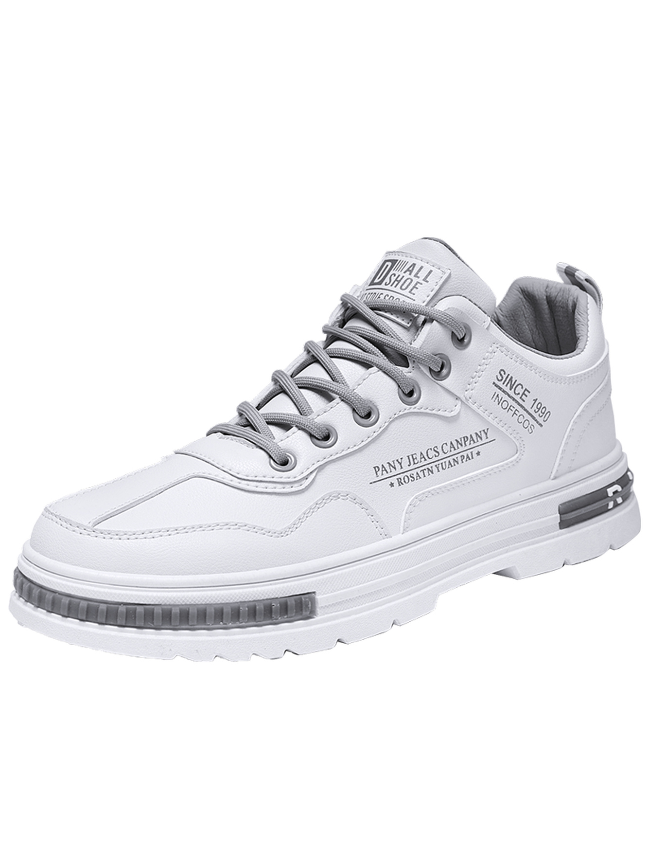 White Plain Lace Ups Sneakers