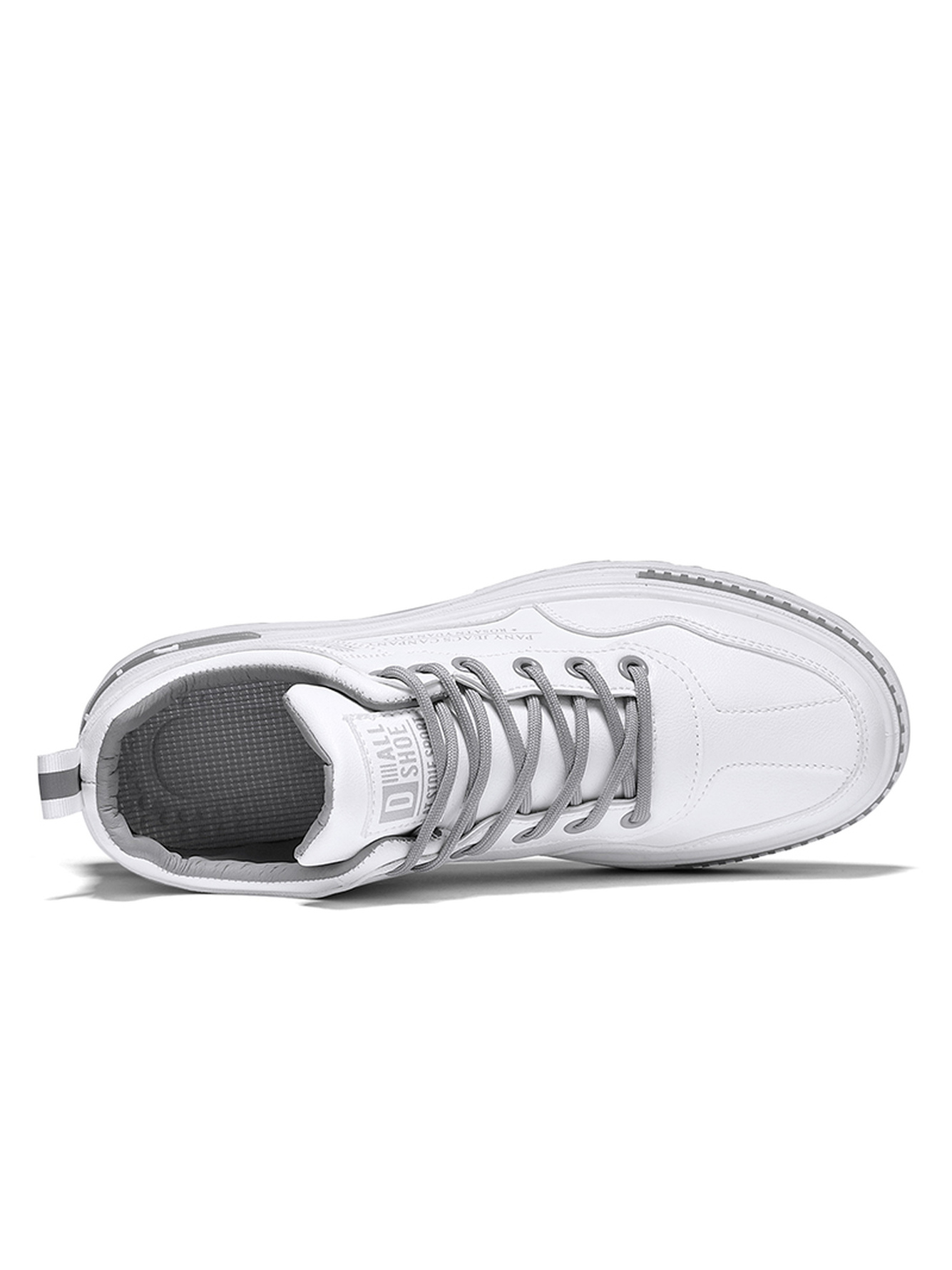 White Plain Lace Ups Sneakers