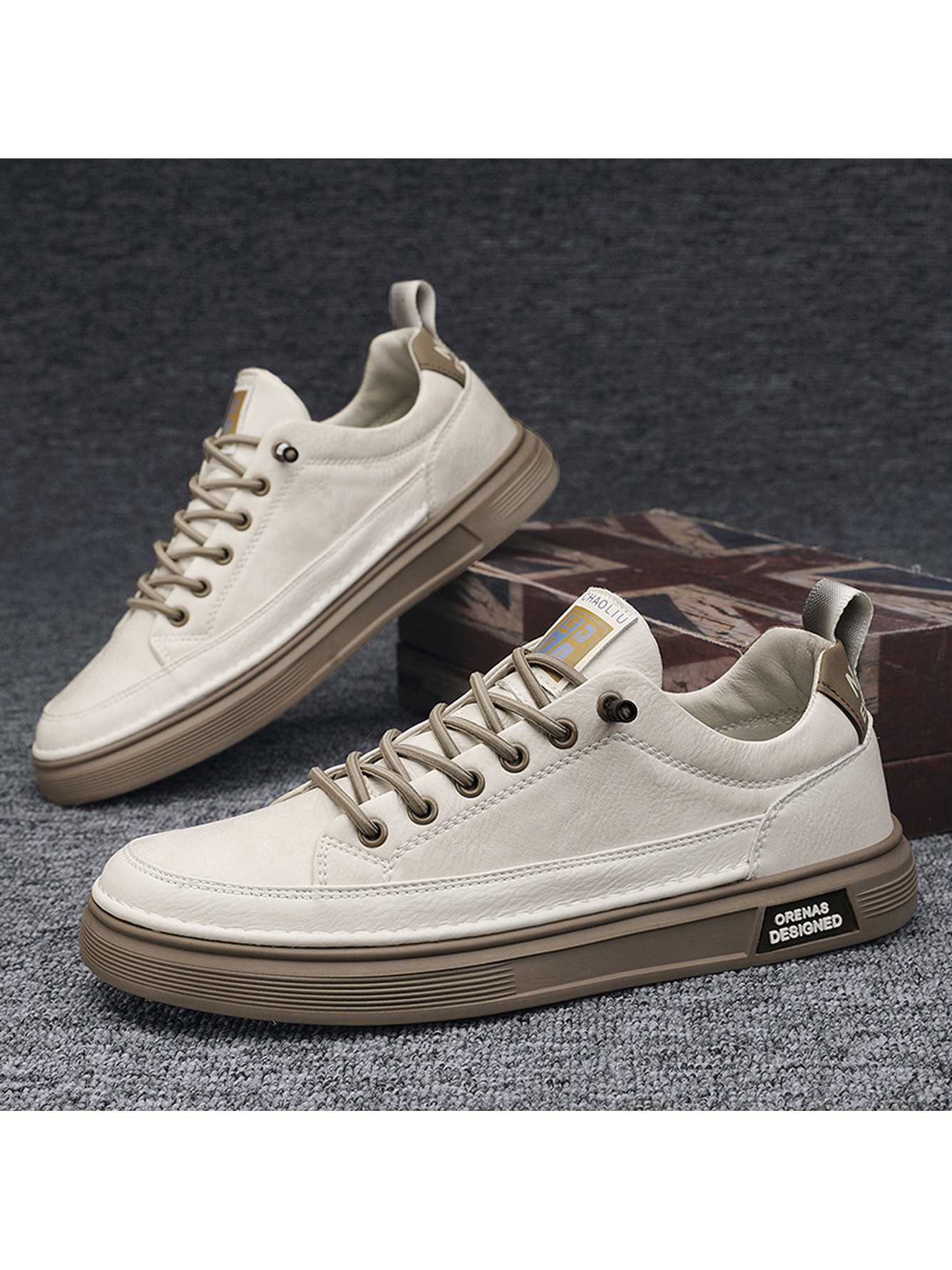 Off White Plain Slip On Sneakers