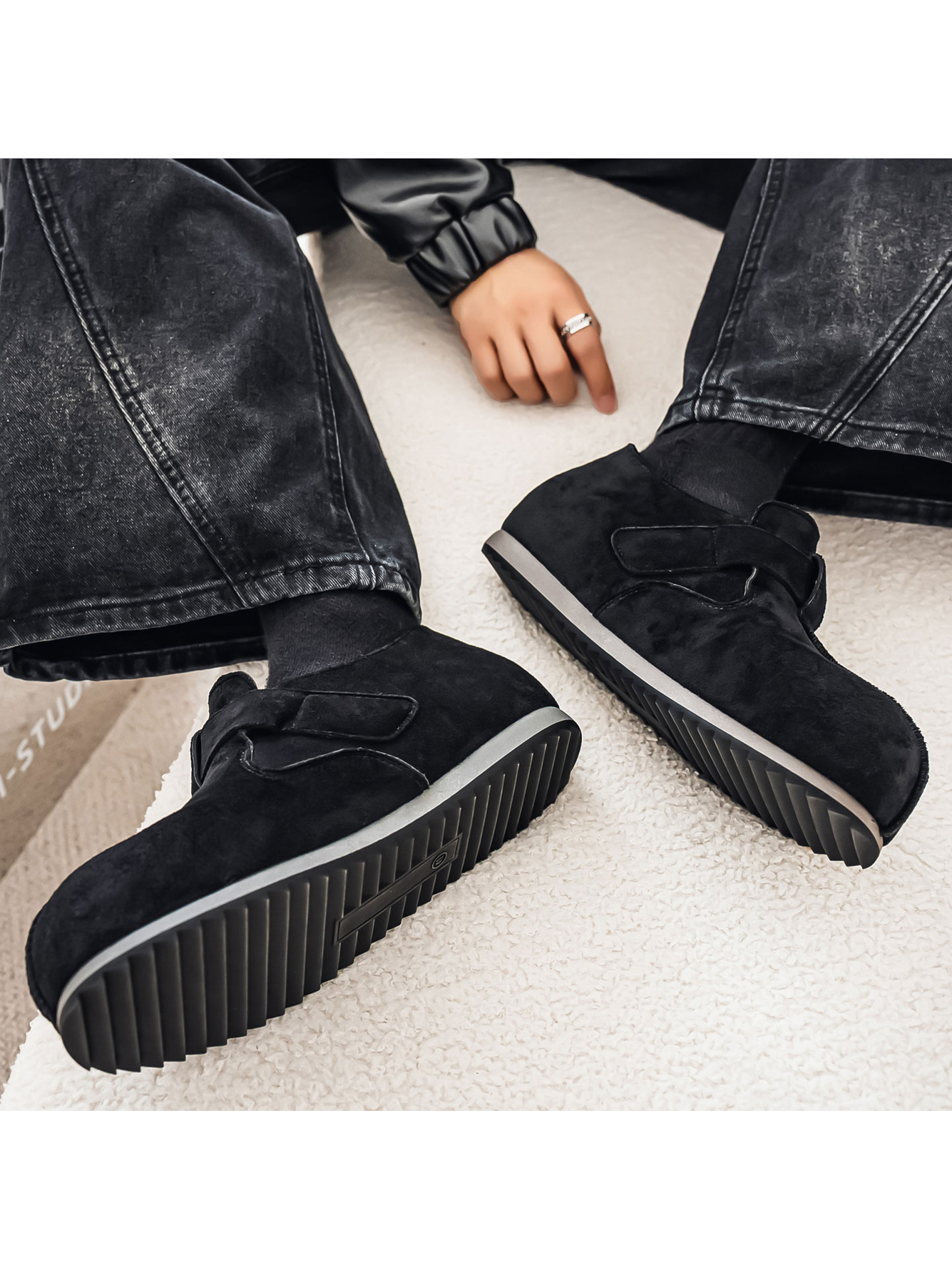 Black Plain Buckle Loafers