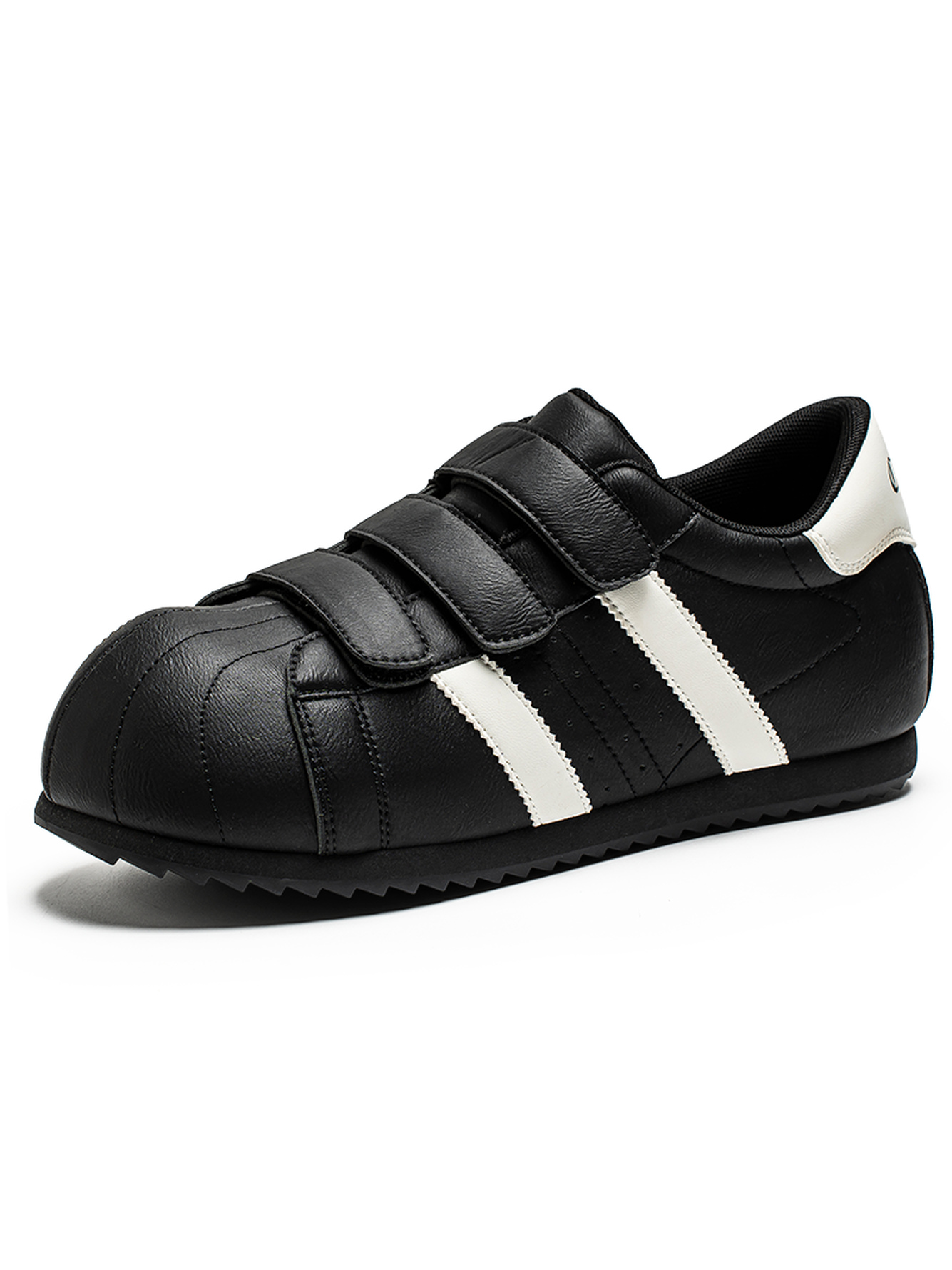 Black Plain Velcro Sneakers