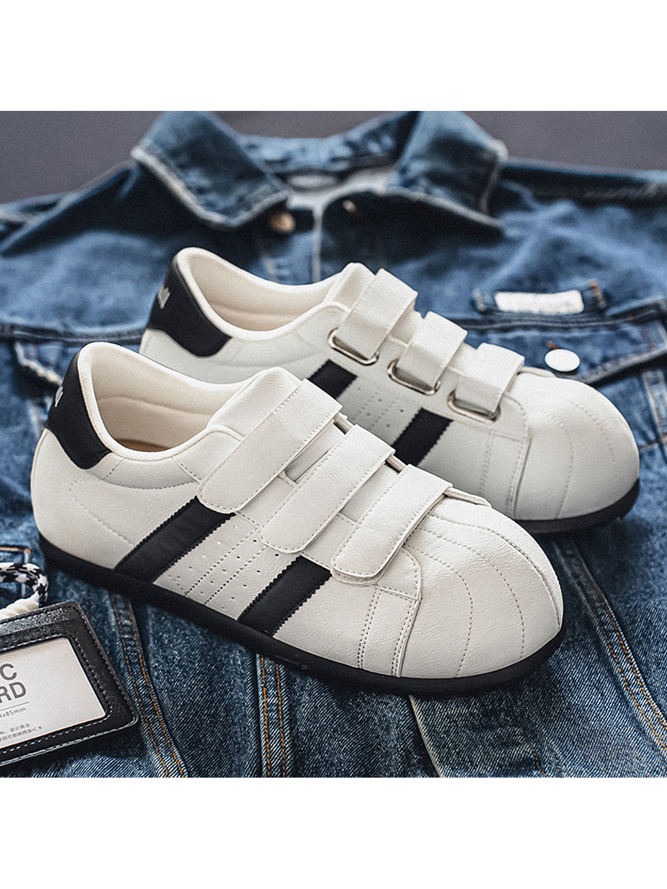 White Plain Velcro Sneakers