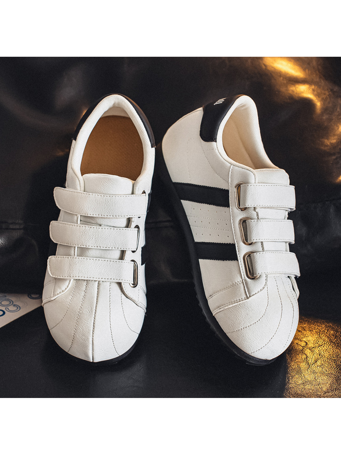 White Plain Velcro Sneakers