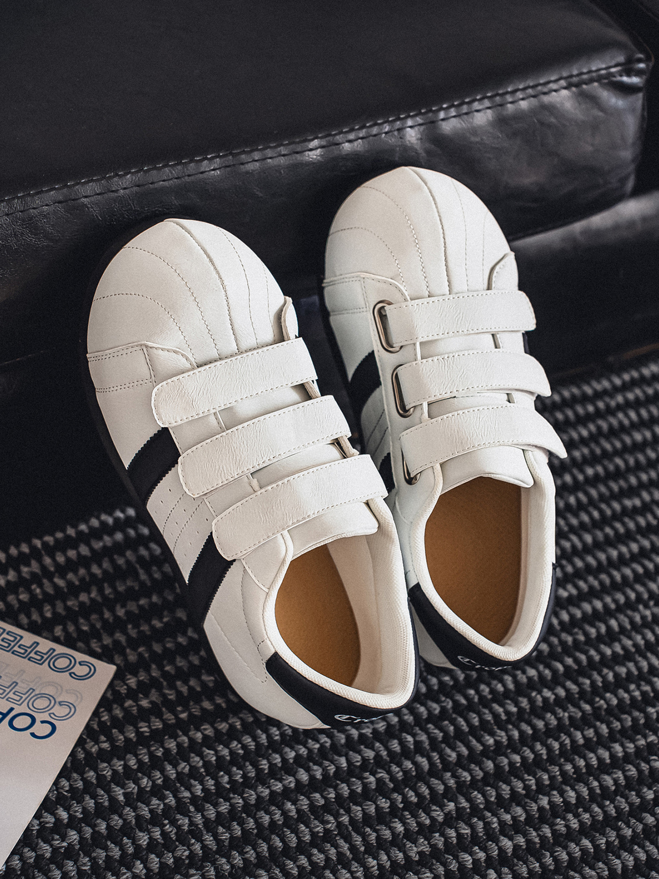 White Plain Velcro Sneakers