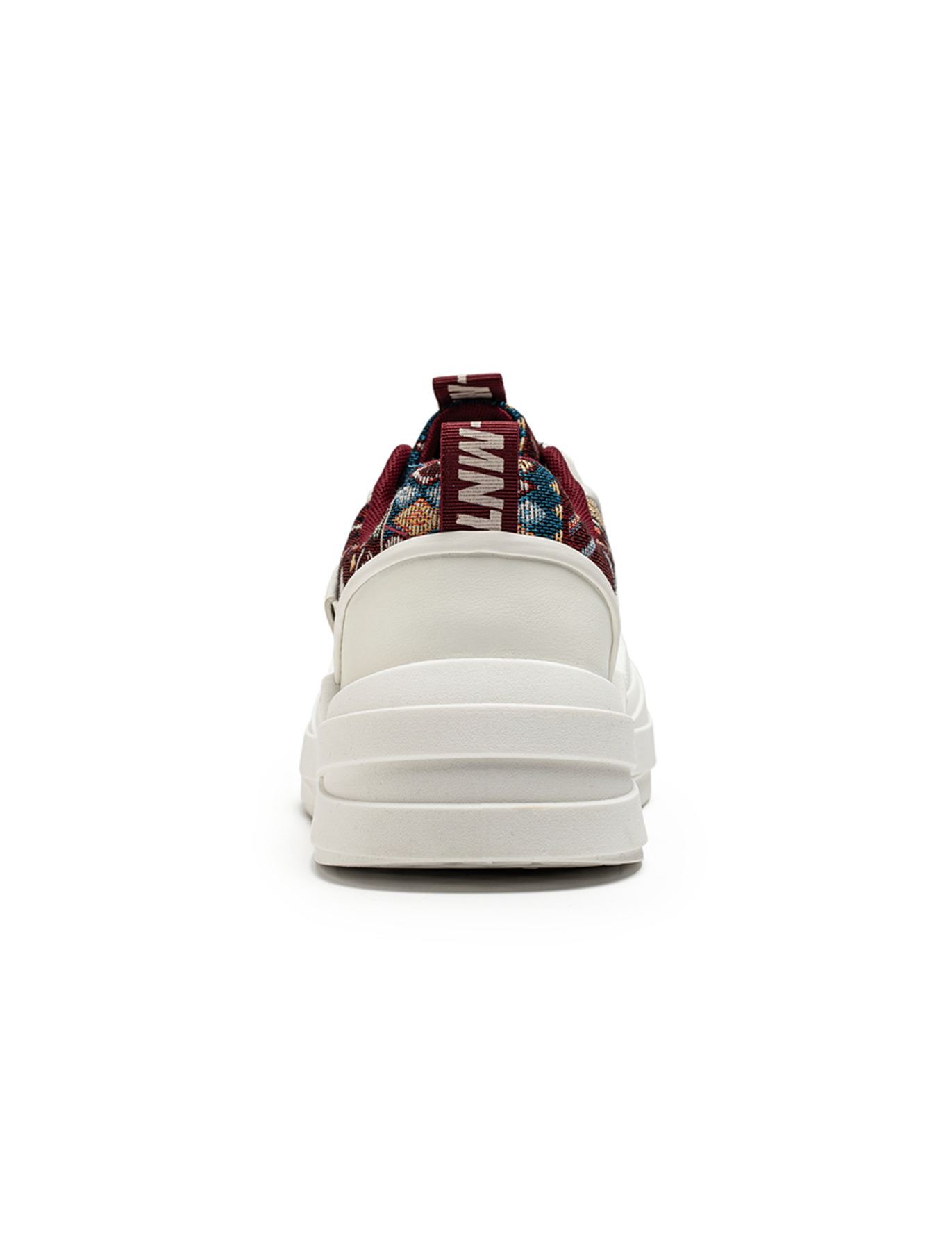 White Textured Lace Ups Sneakers